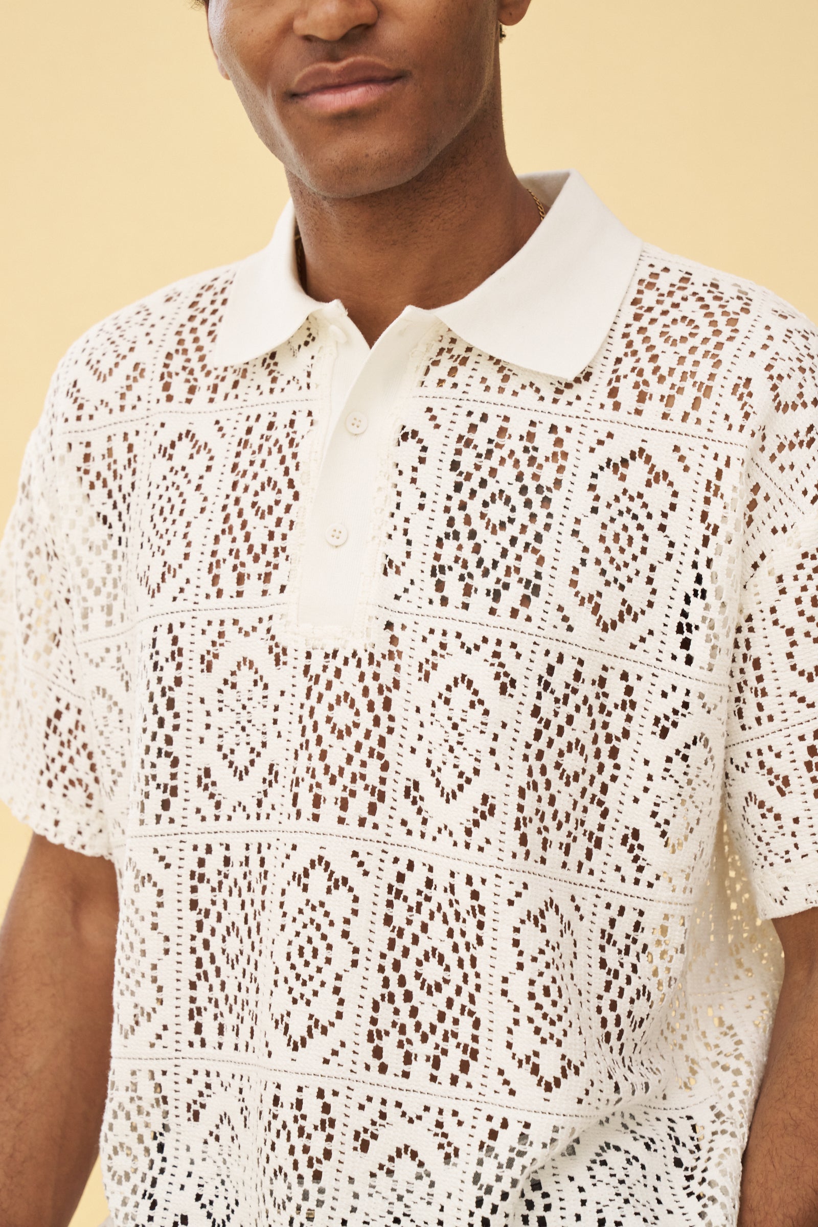 PIAZA LACE POLO - OFF WHITE – bound