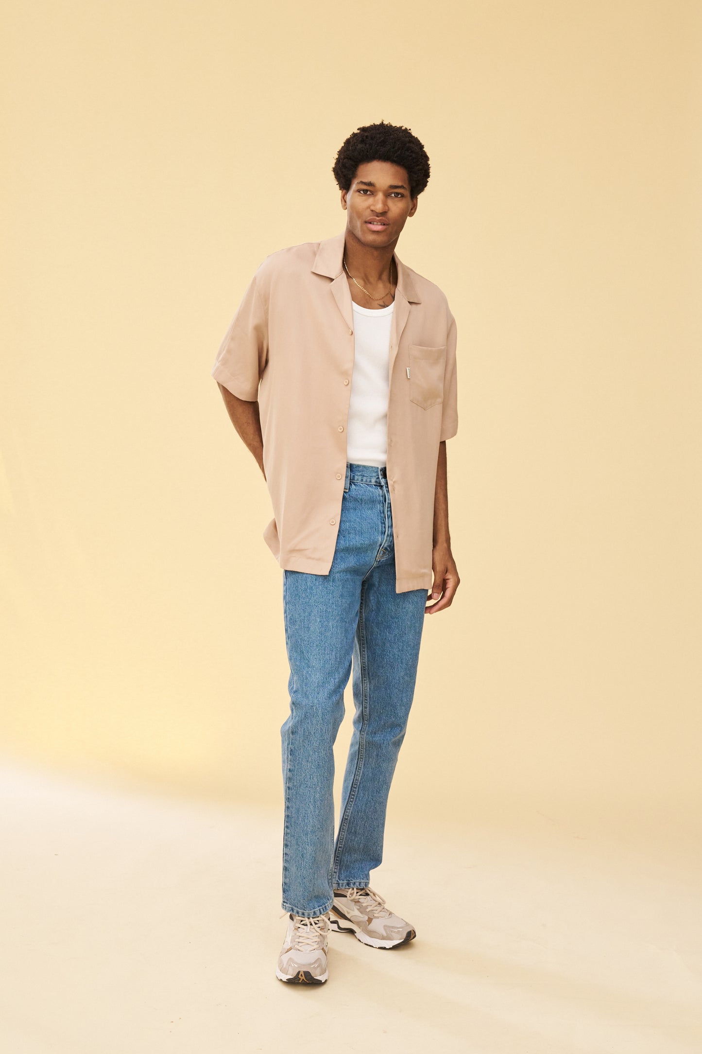 NUDE TENCEL CUBAN SS SHIRT