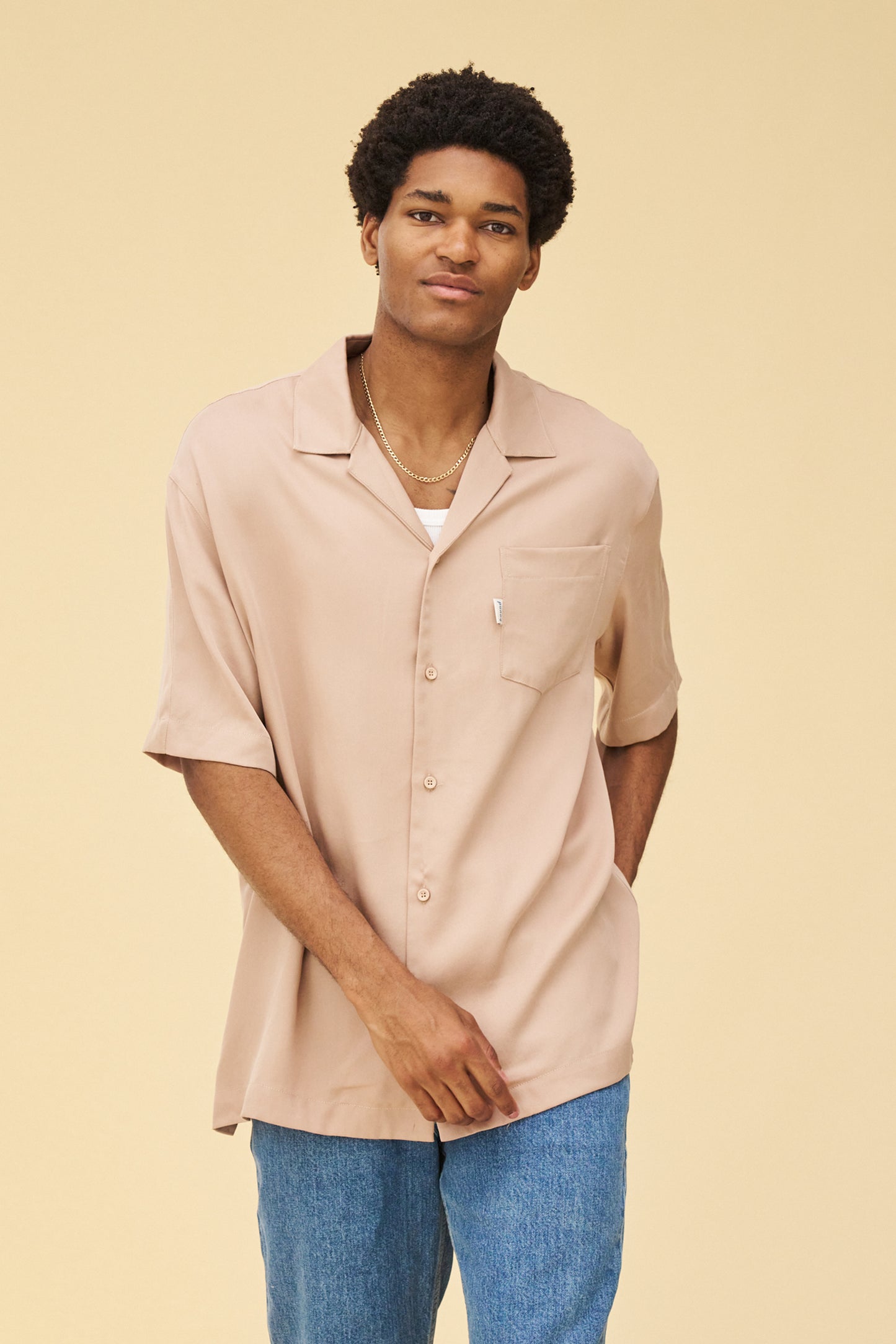 NUDE TENCEL CUBAN SS SHIRT