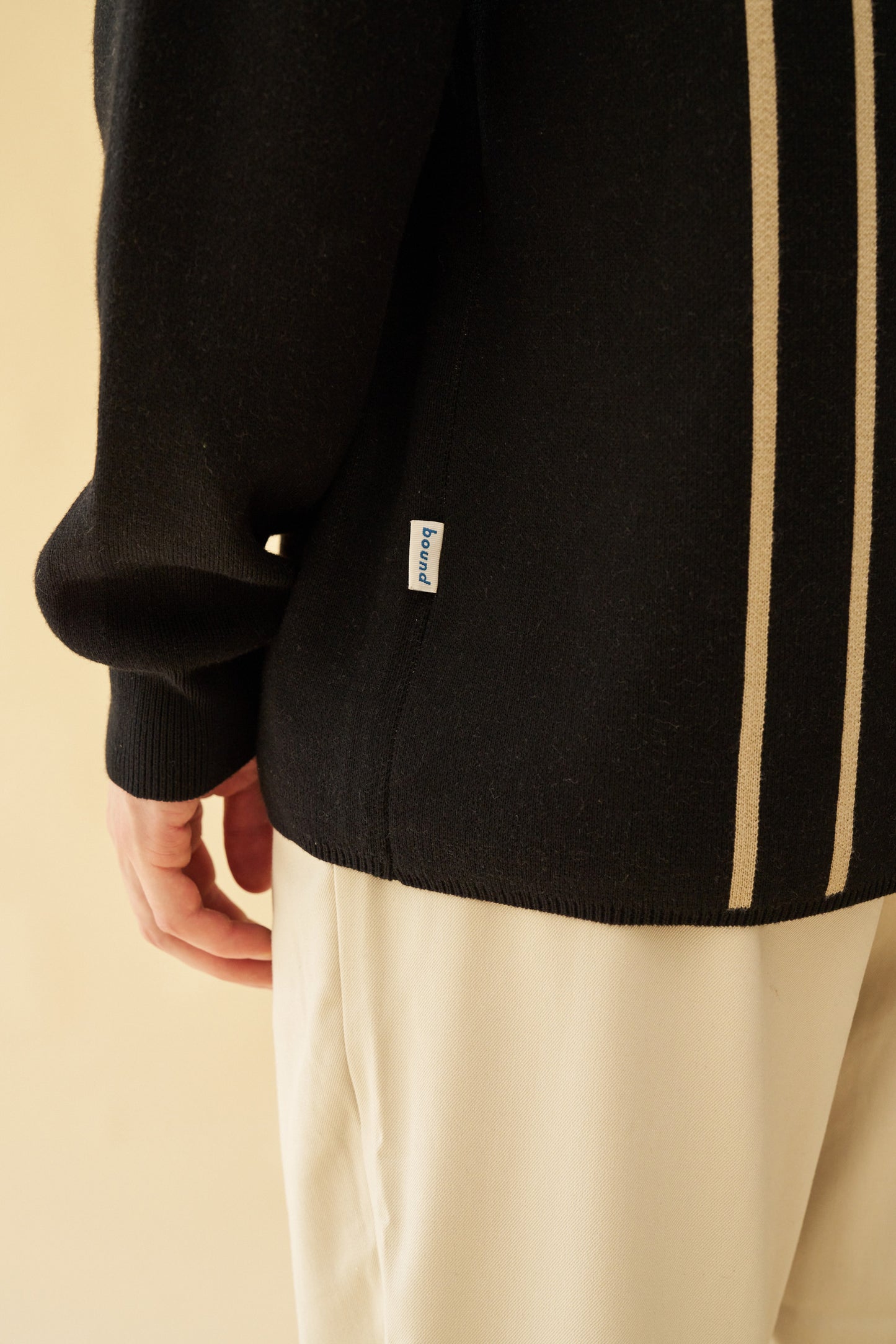APRILE LS KNIT POLO - BLACK
