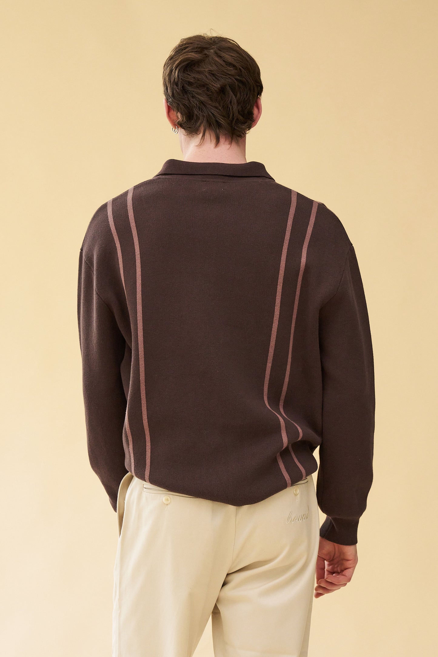 APRILE LS KNIT POLO - BROWN