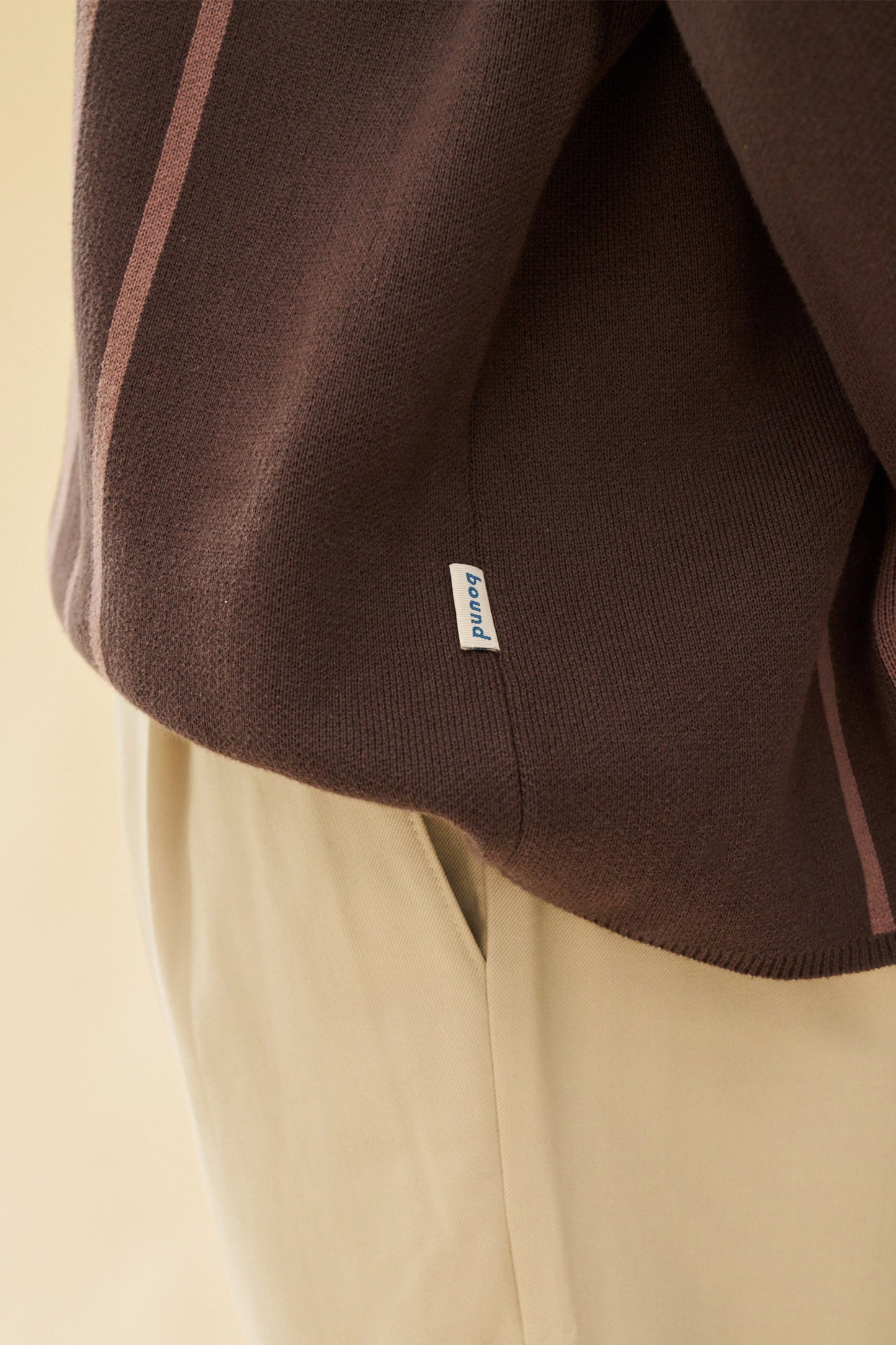 APRILE LS KNIT POLO - BROWN