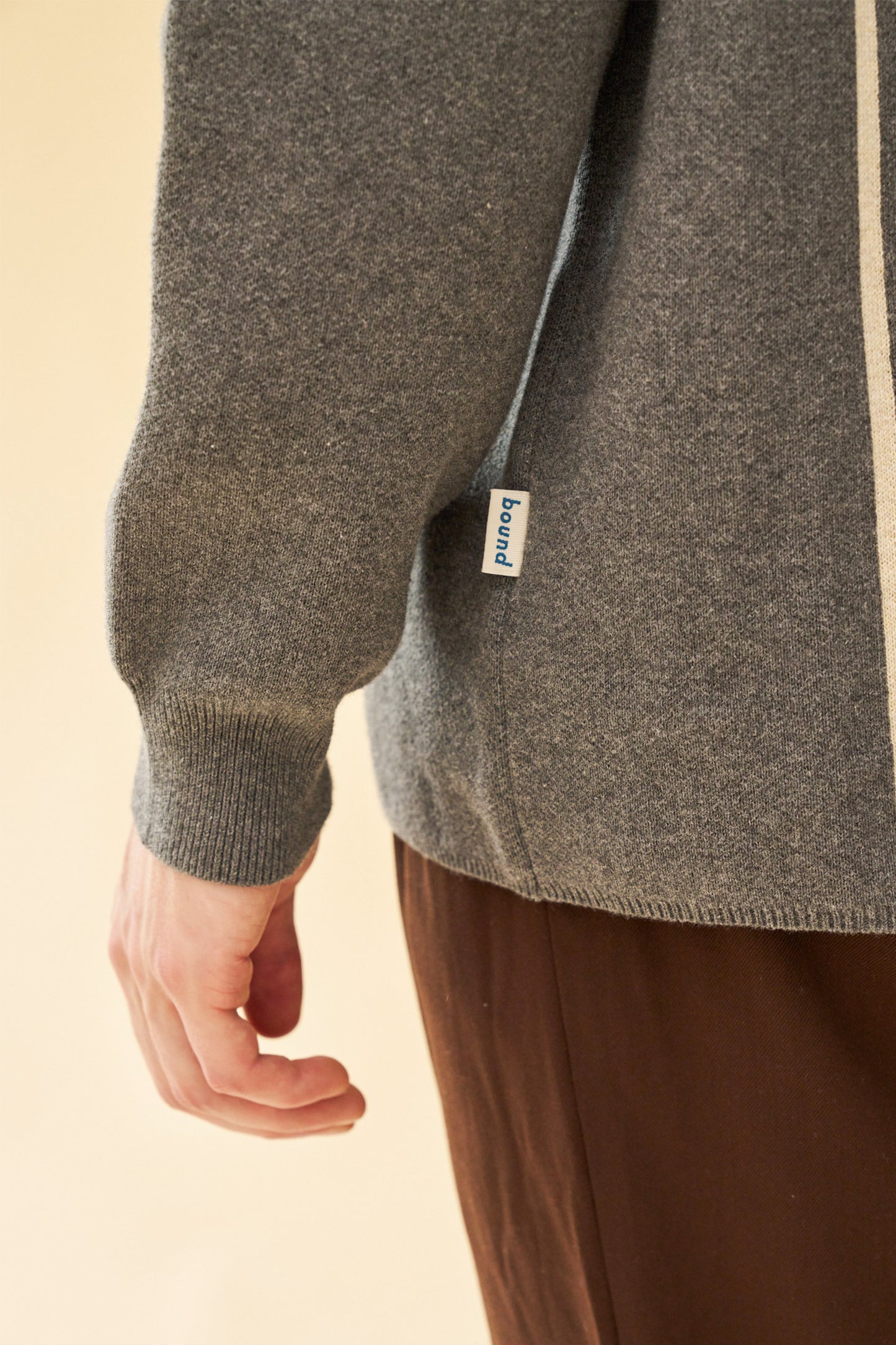 APRILE LS KNIT POLO - GREY