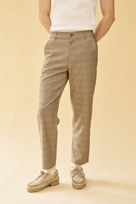 HOUNDSTOOTH CHECK TROUSER - GREY