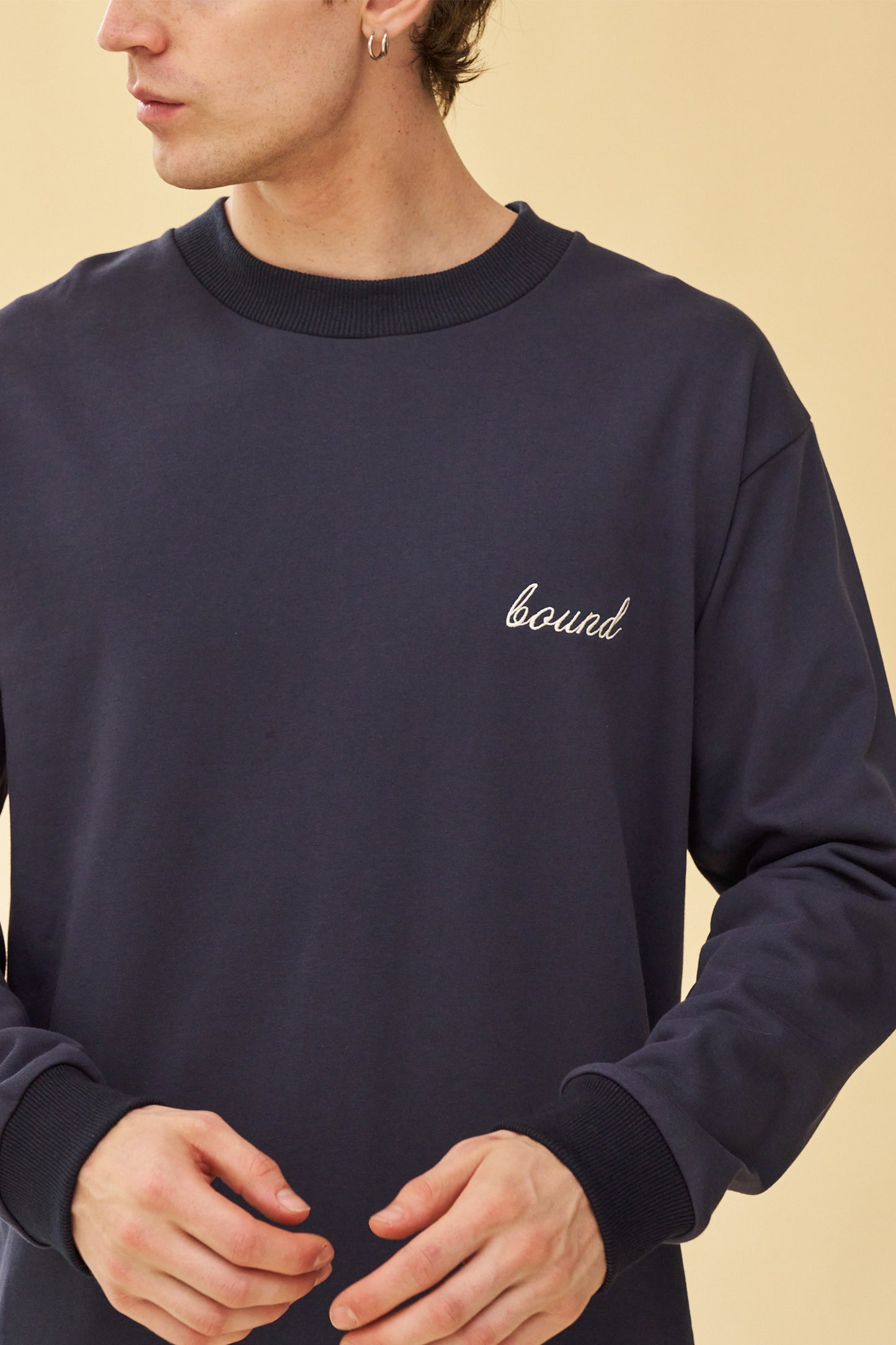 SCRIPT LONGSLEEVE HEAVY TEE - NAVY