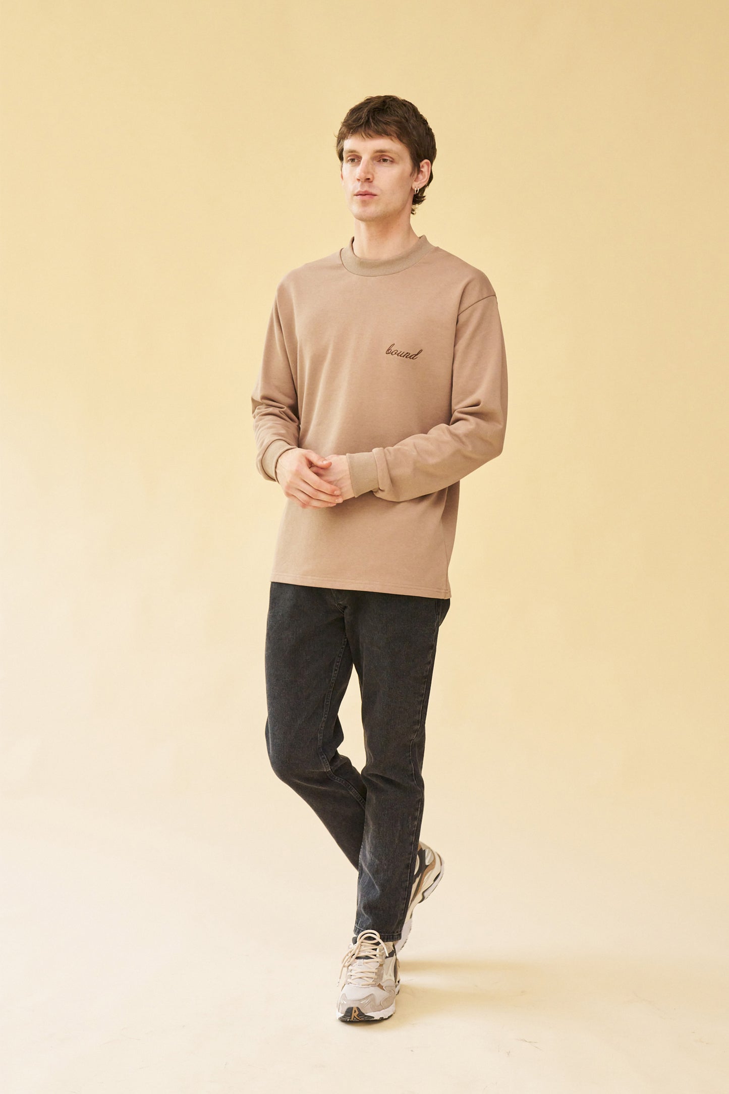 SCRIPT LONGSLEEVE HEAVY TEE - CHESTNUT