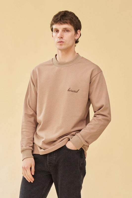 SCRIPT LONGSLEEVE HEAVY TEE - CHESTNUT