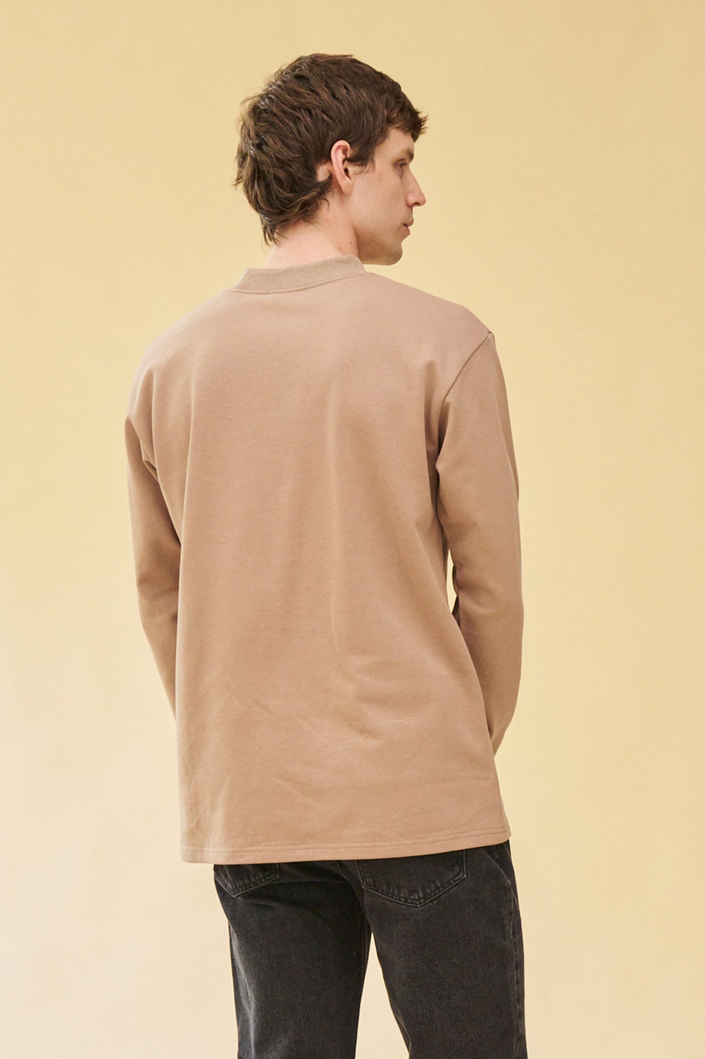 SCRIPT LONGSLEEVE HEAVY TEE - CHESTNUT