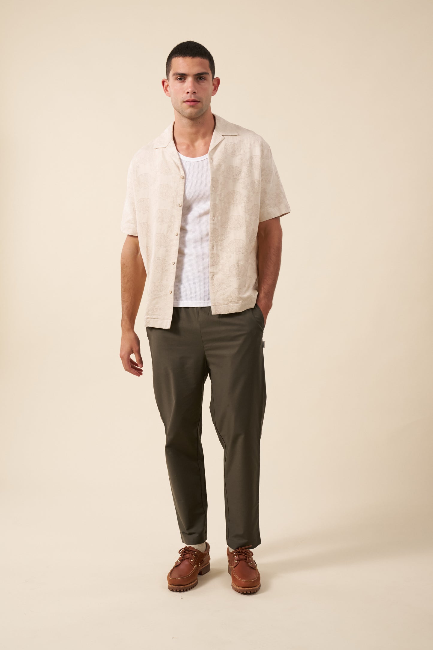 MICHAEL CASUAL TROUSER - ARMY GREEN