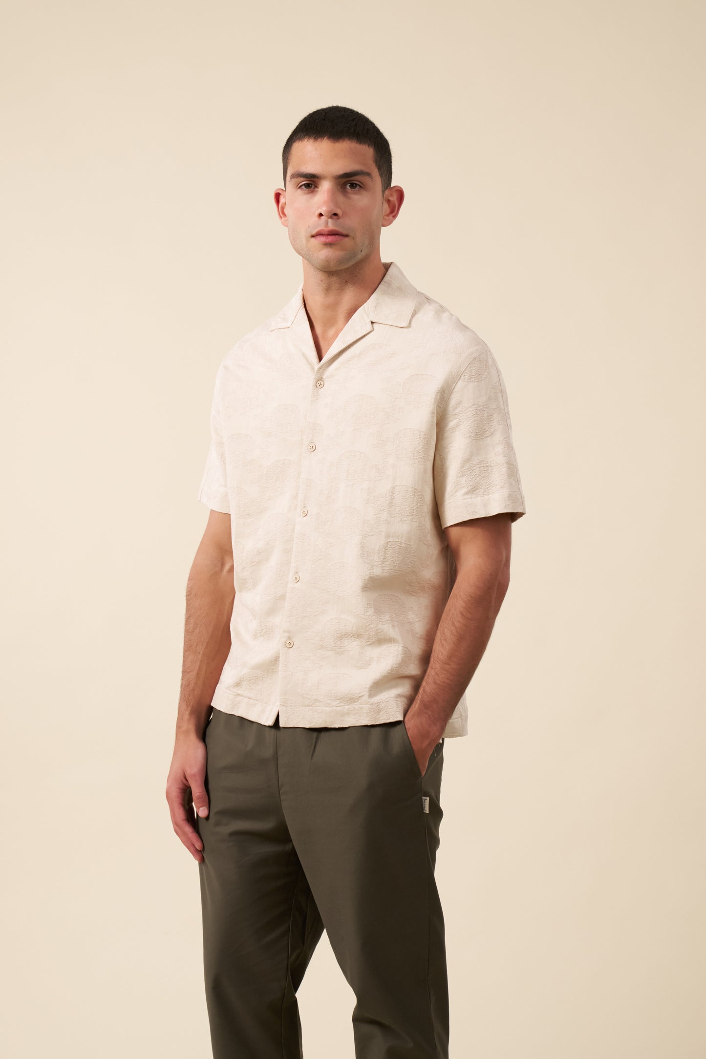 FLORA EMBROIDERED SHIRT - CREAM