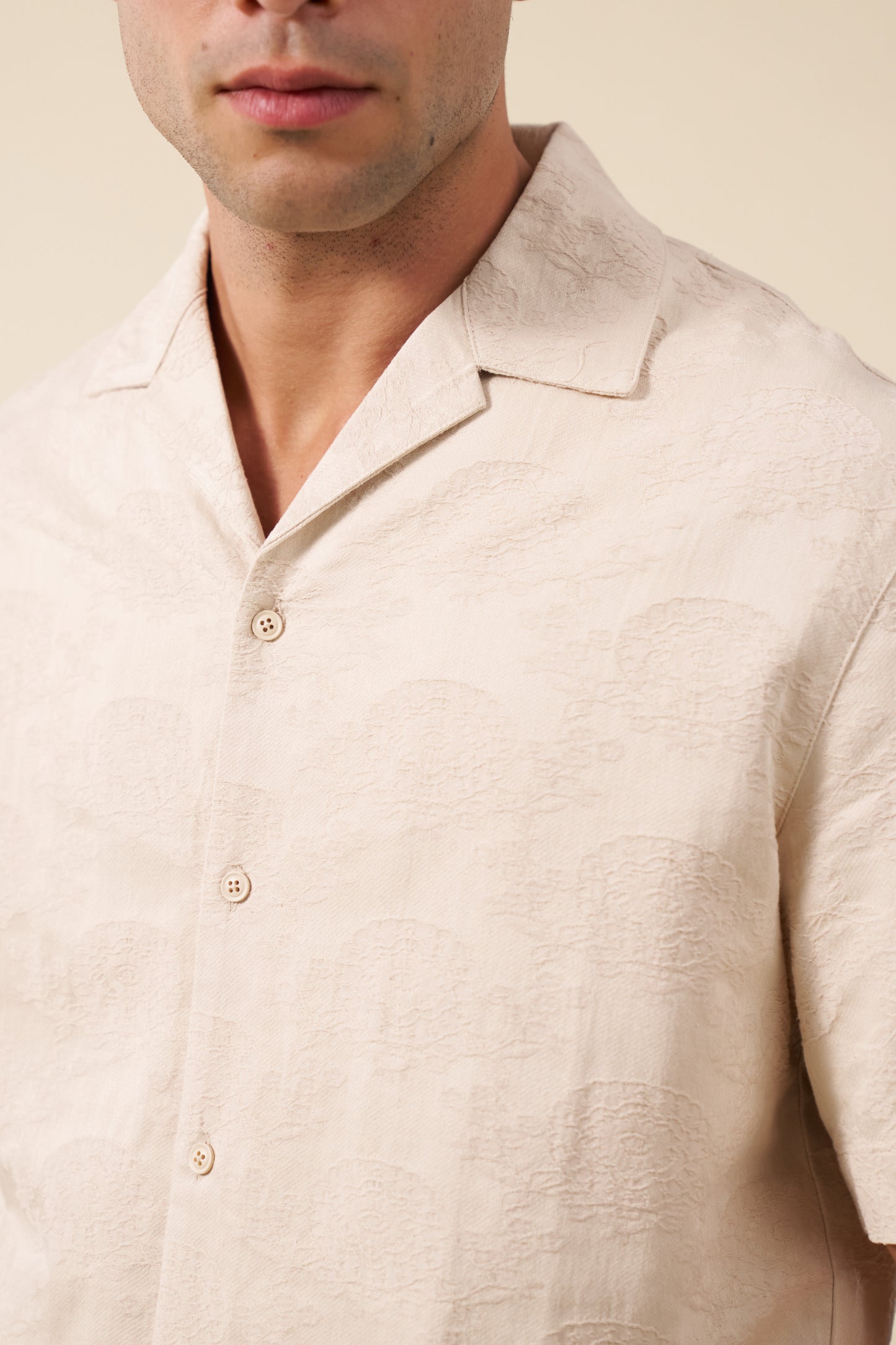 FLORA EMBROIDERED SHIRT - CREAM