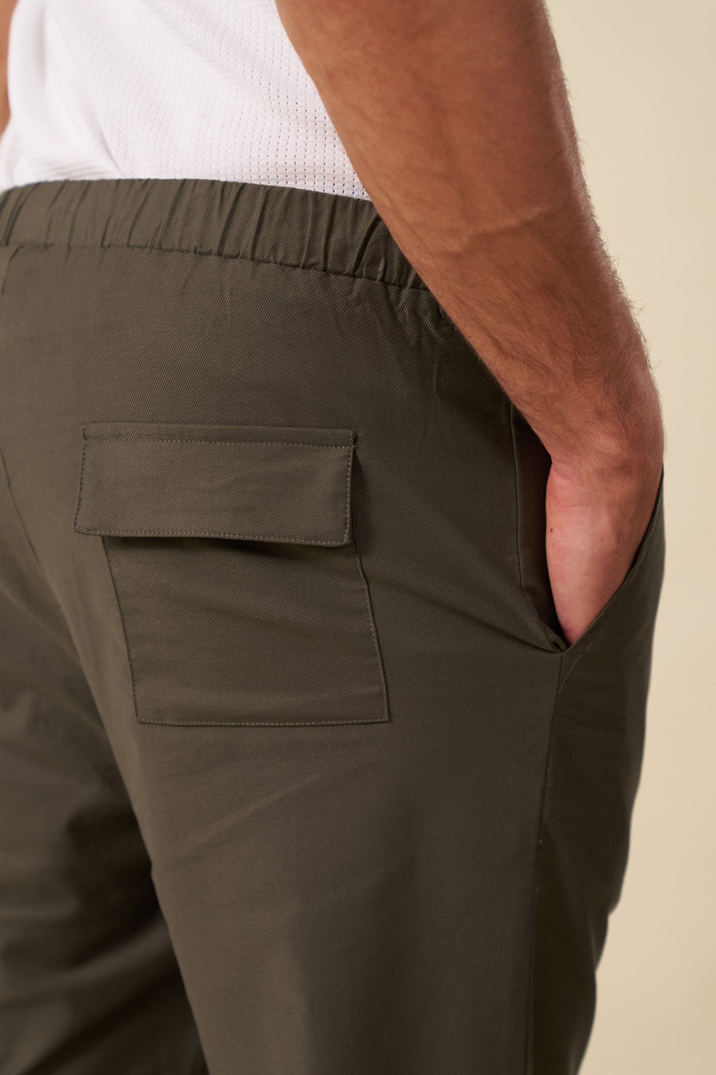 MICHAEL CASUAL TROUSER - ARMY GREEN