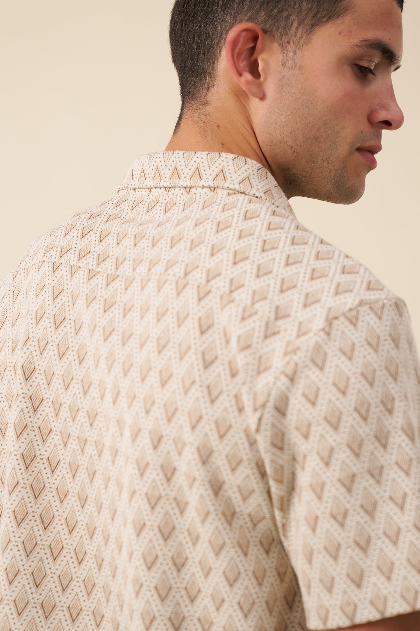 ROMAN WOVEN POLO - ECRU