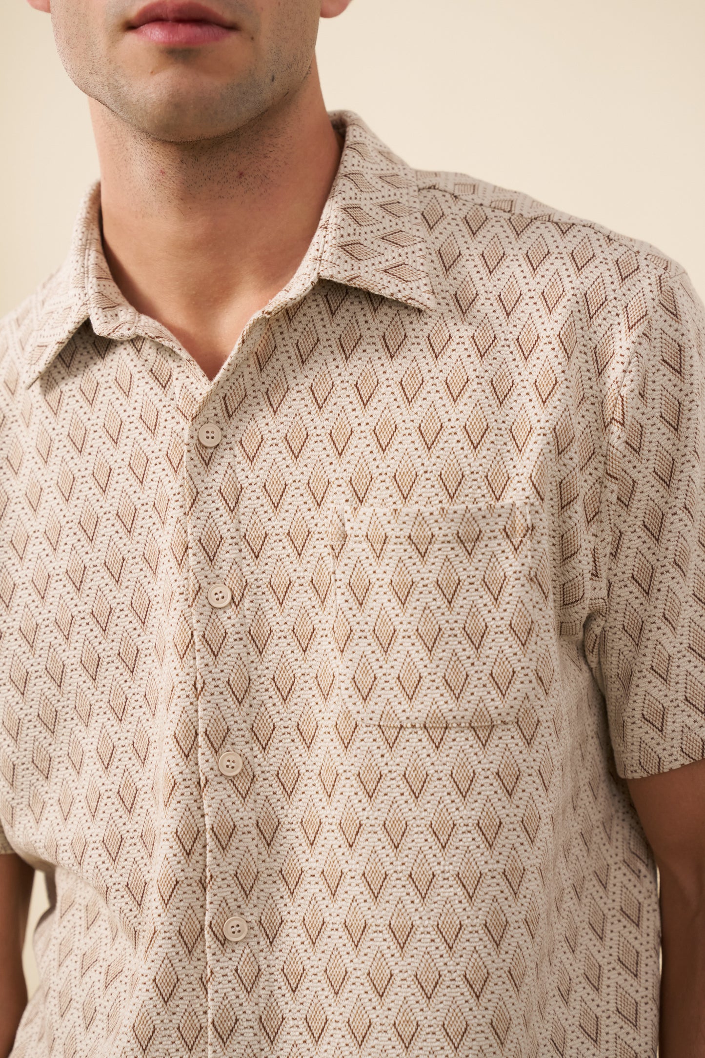 ROMAN WOVEN POLO - ECRU