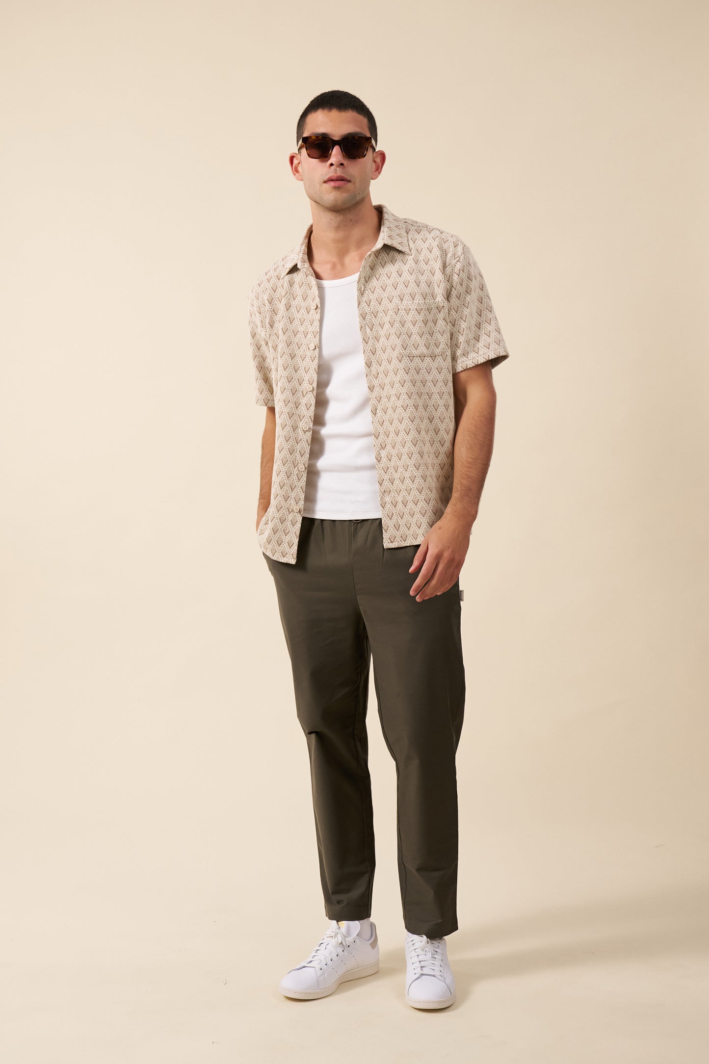 ROMAN WOVEN POLO - ECRU
