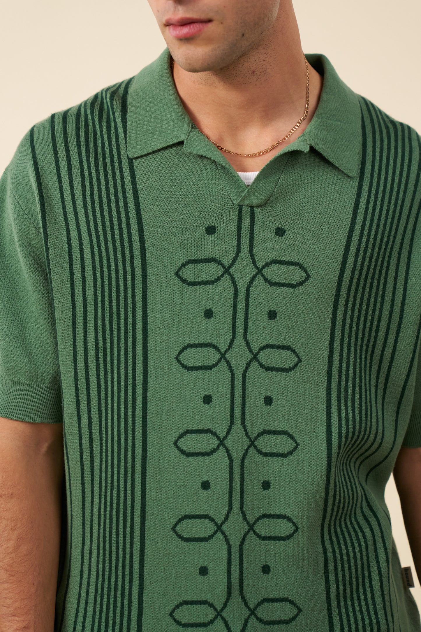 ANDREAS KNIT POLO - HUNTER GREEN