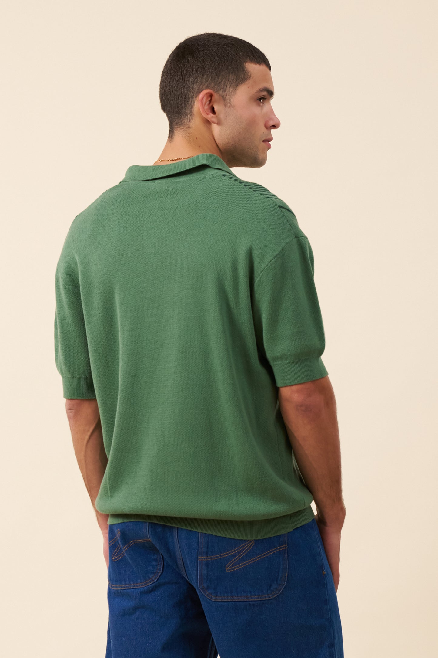 ANDREAS KNIT POLO - HUNTER GREEN