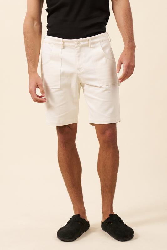 CANVAS CARPENTER SHORTS - ECRU