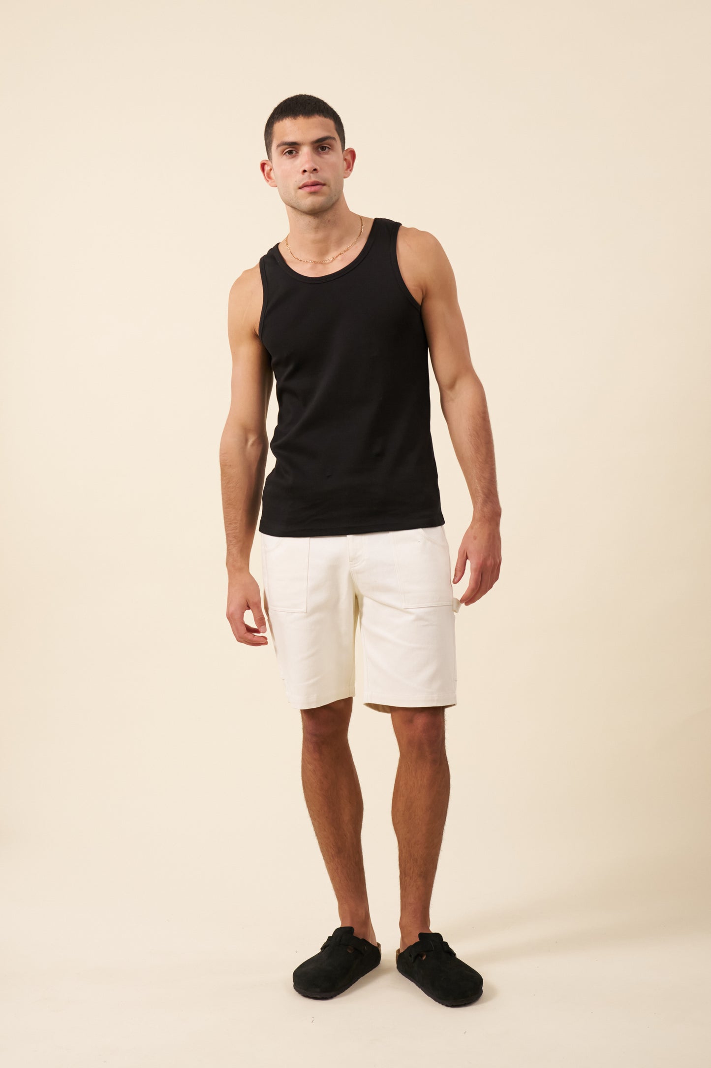 CANVAS CARPENTER SHORTS - ECRU
