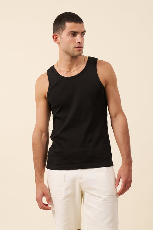 SUSTAIN BLACK RIBBED VEST
