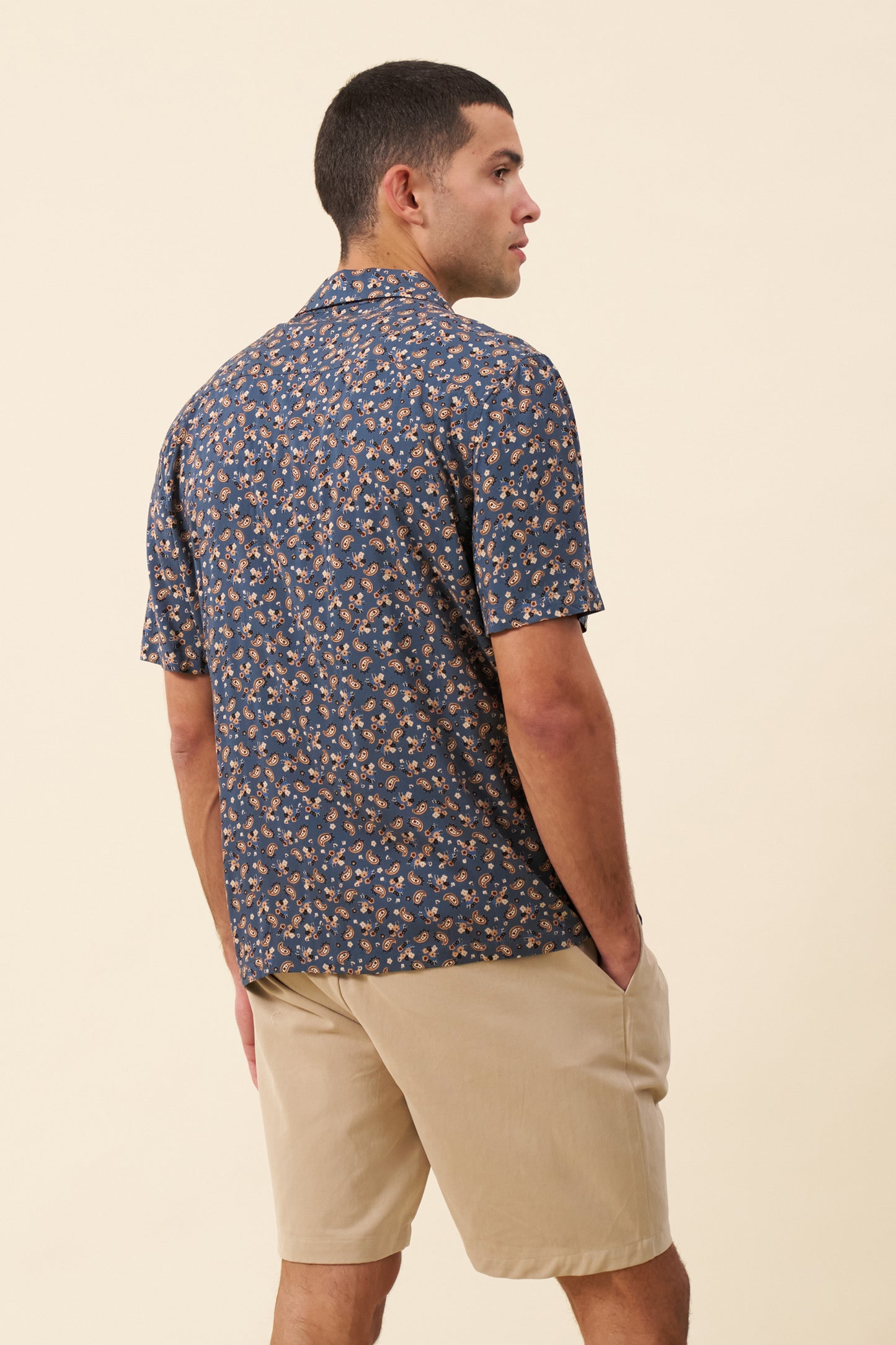 PAISLEY RAYON SHIRT - BLUE