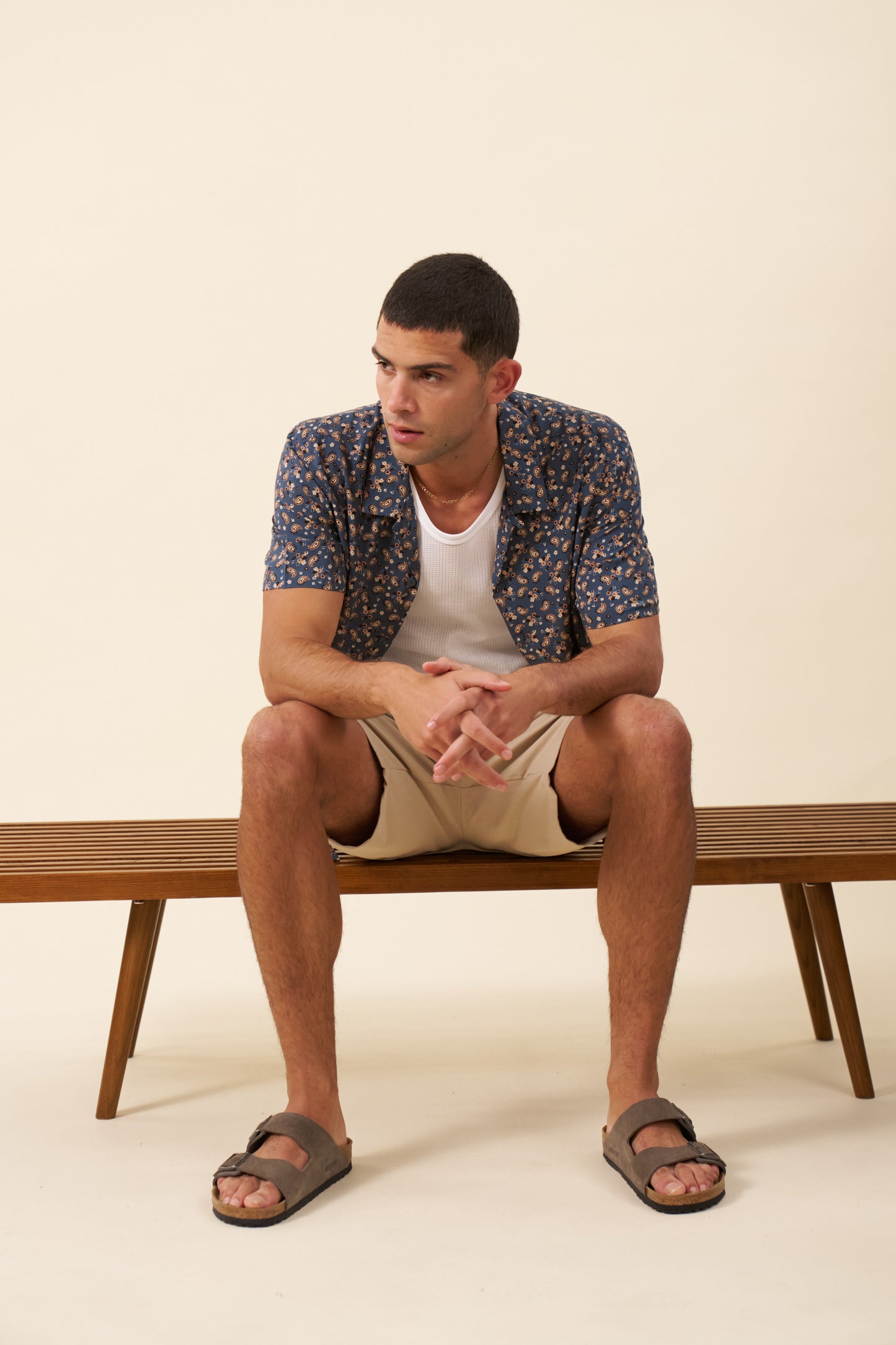 PAISLEY RAYON SHIRT - BLUE