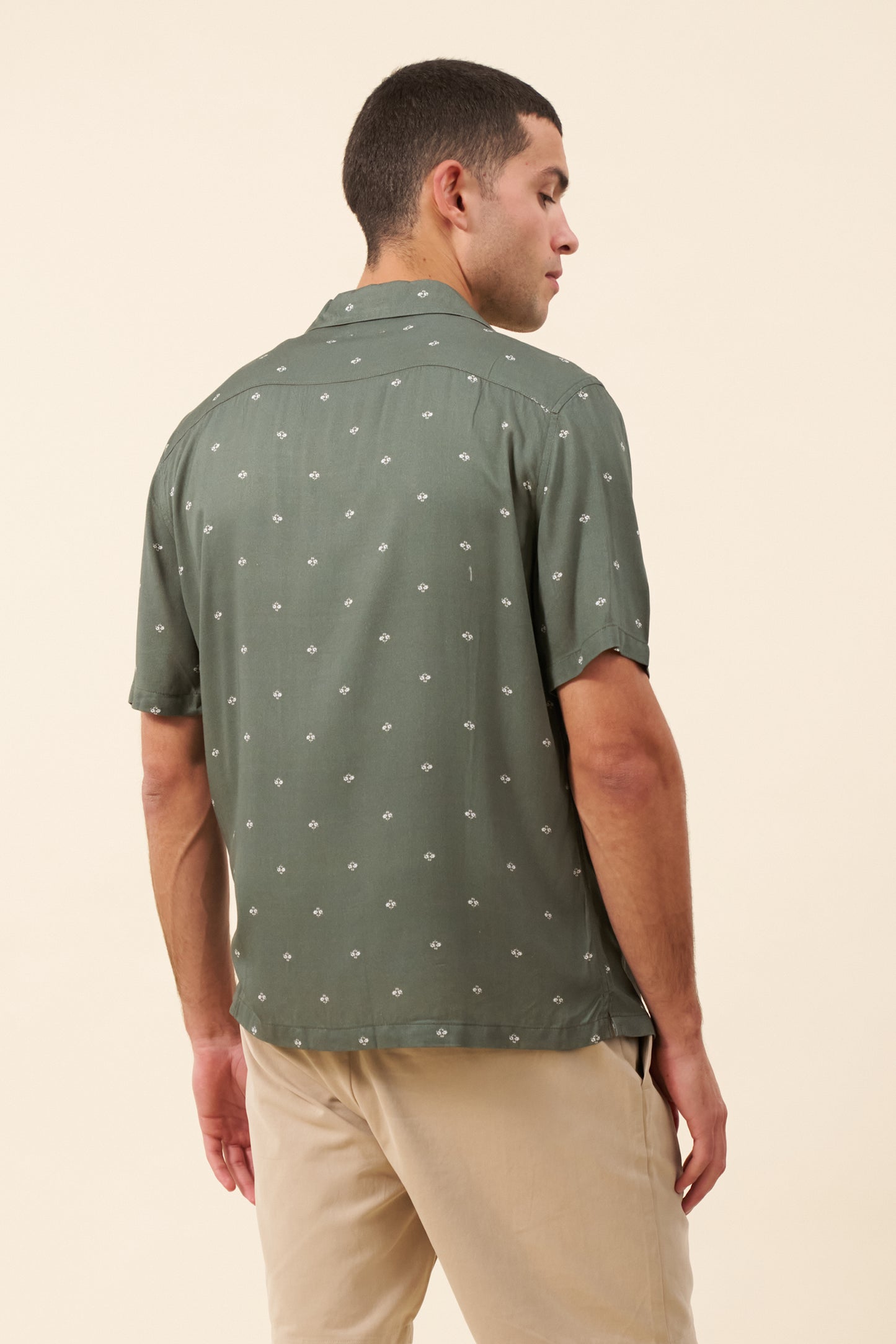 FLORAL RAYON SHIRT - SAGE