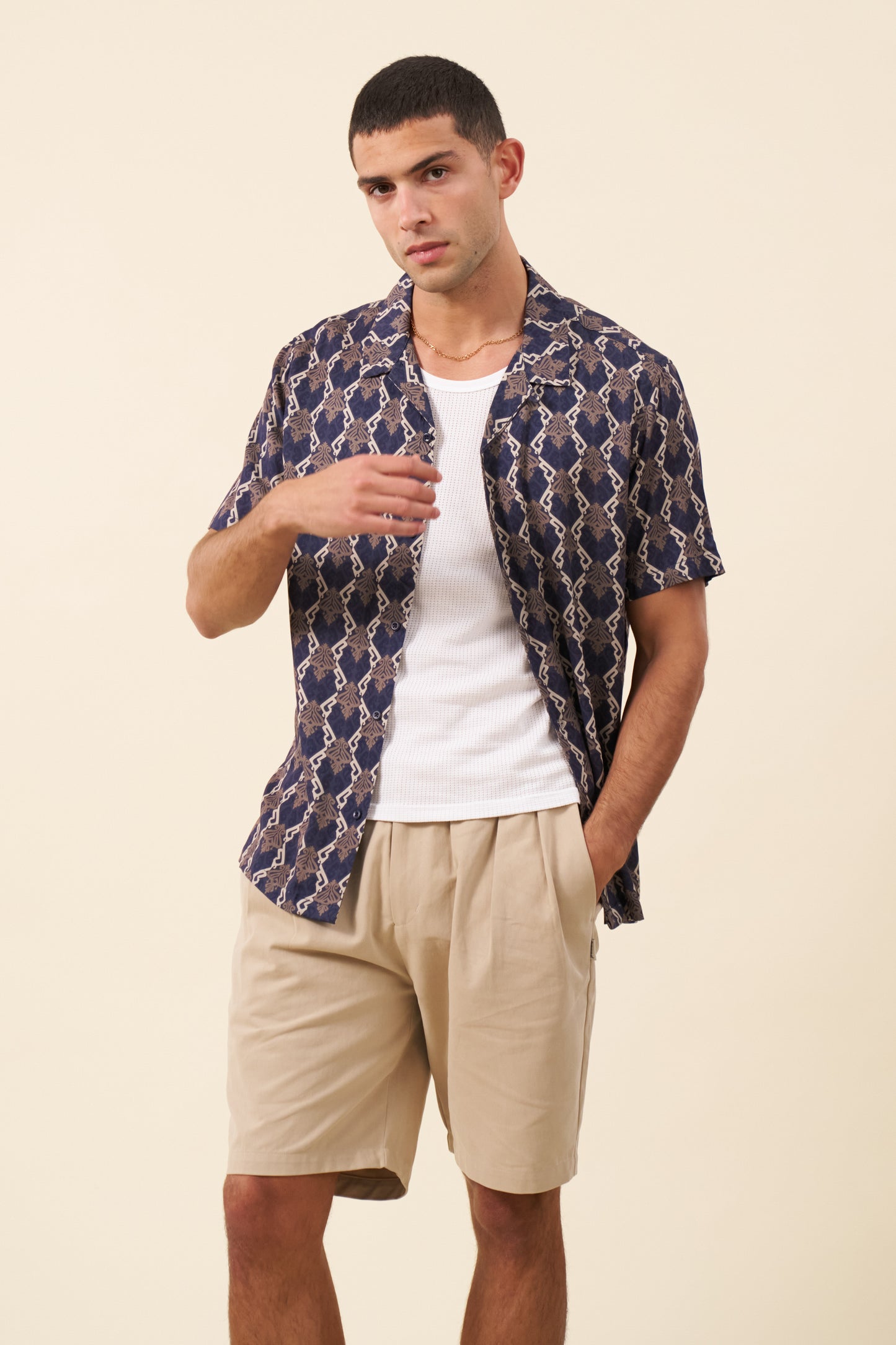 PEACHED CANVAS SHORTS - SAND