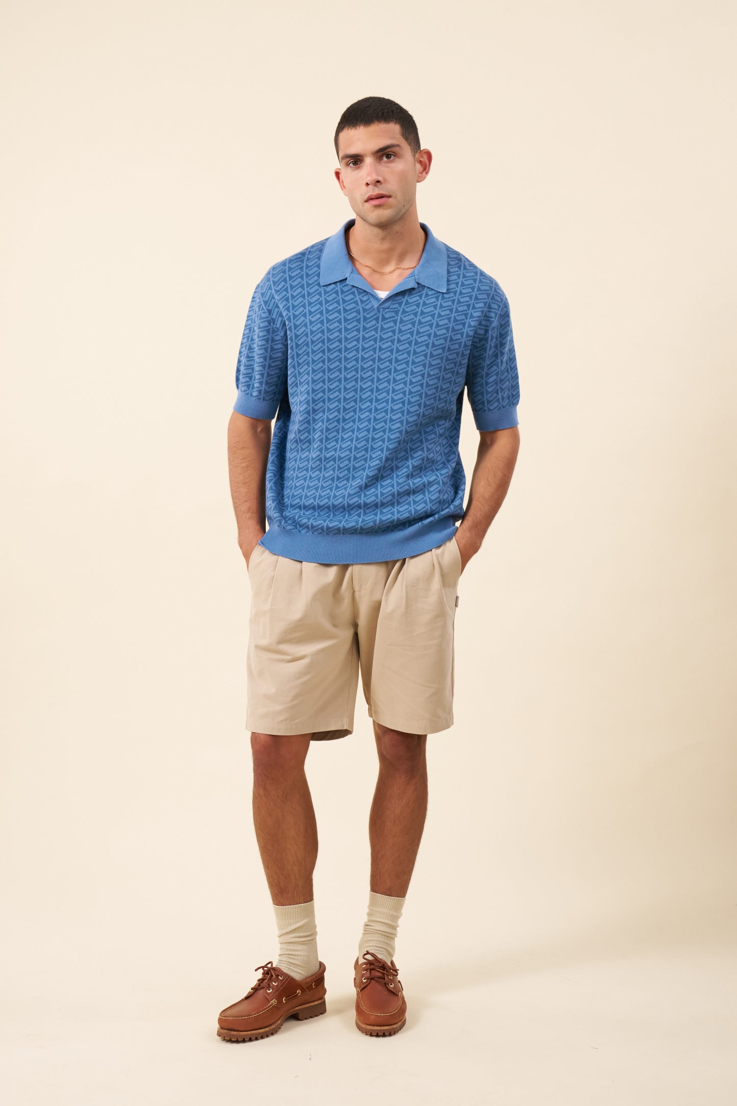 HARRIS KNIT POLO - BLUE OCEAN