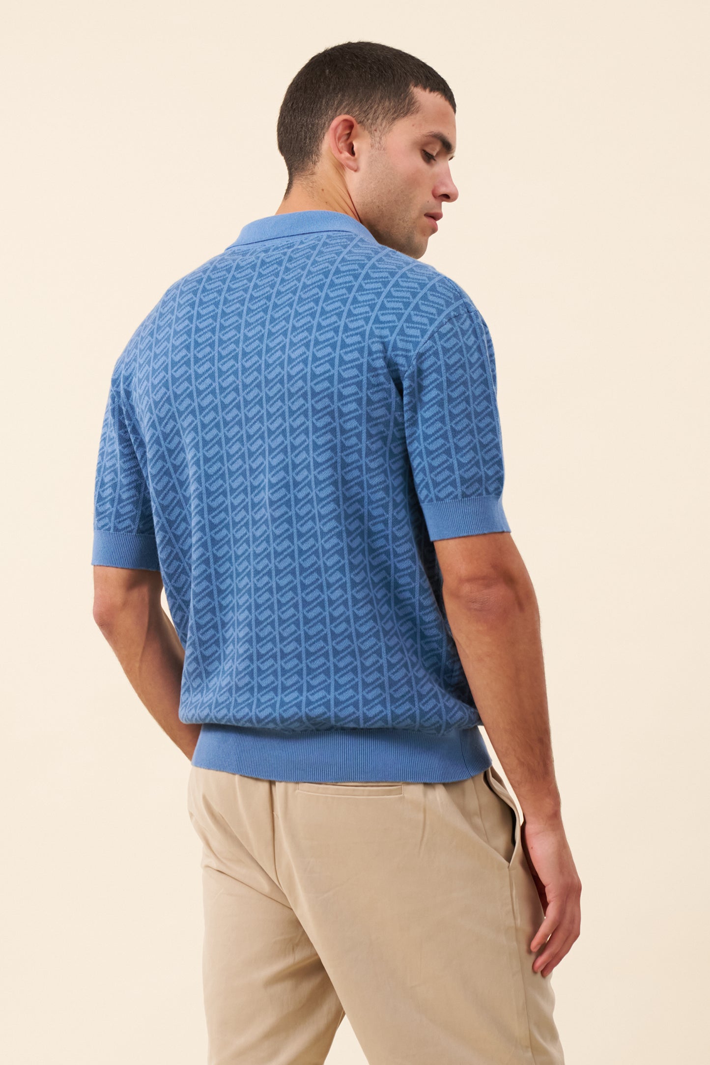 HARRIS KNIT POLO - BLUE OCEAN