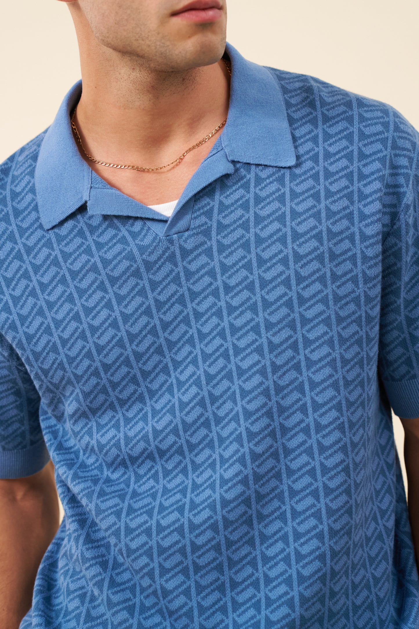 HARRIS KNIT POLO - BLUE OCEAN