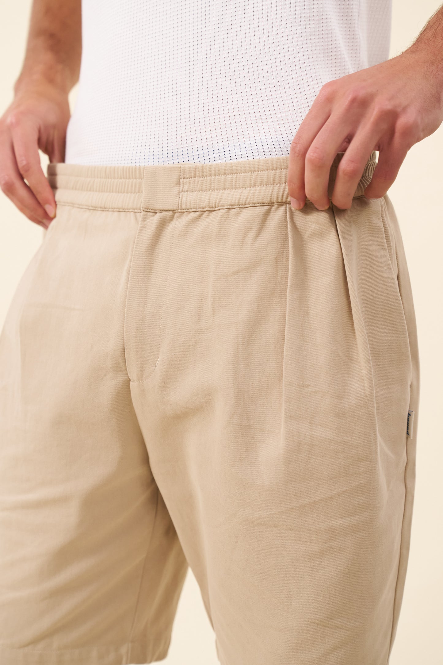 PEACHED CANVAS SHORTS - SAND