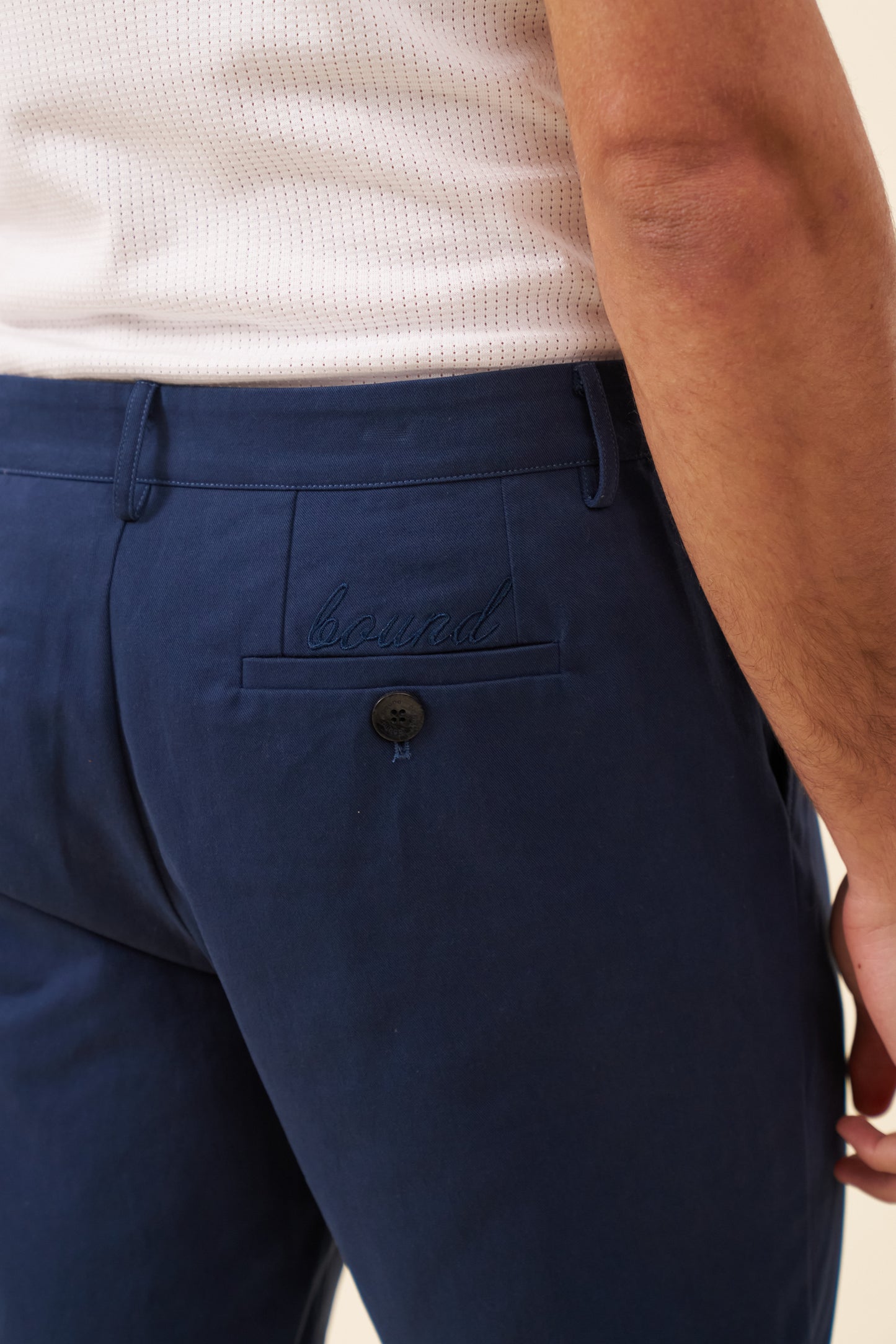 PLEAT SMART CANVAS SHORTS - NAVY