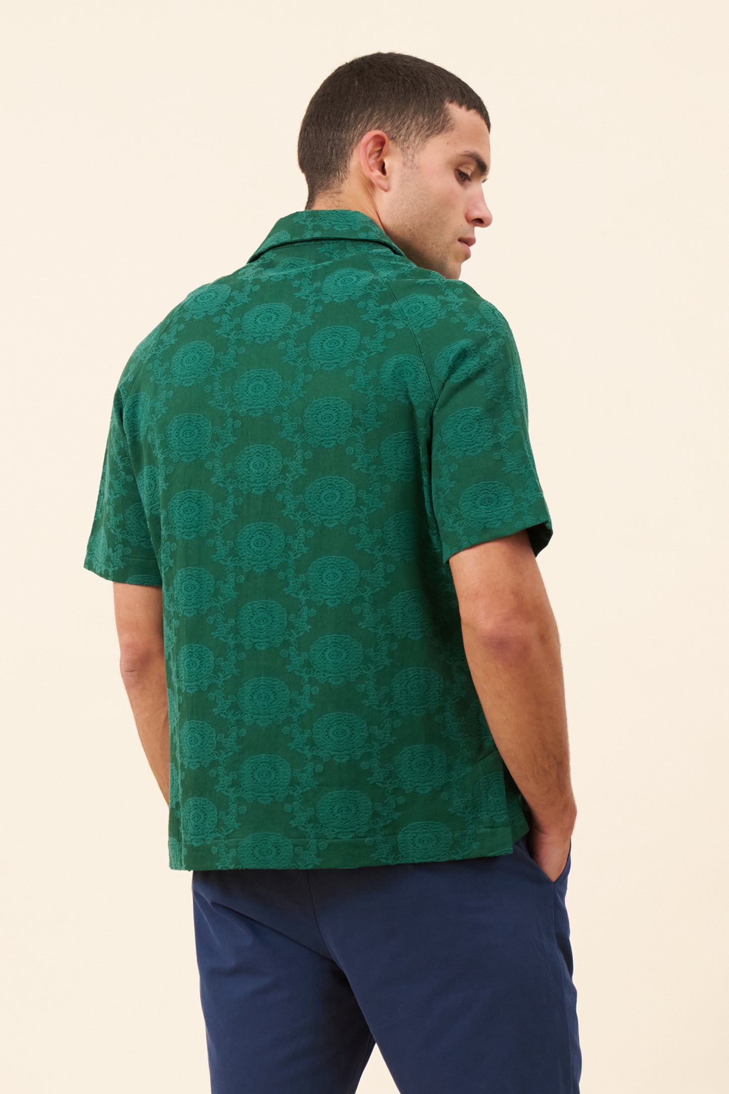 FLORA EMBROIDERED SHIRT - GREEN