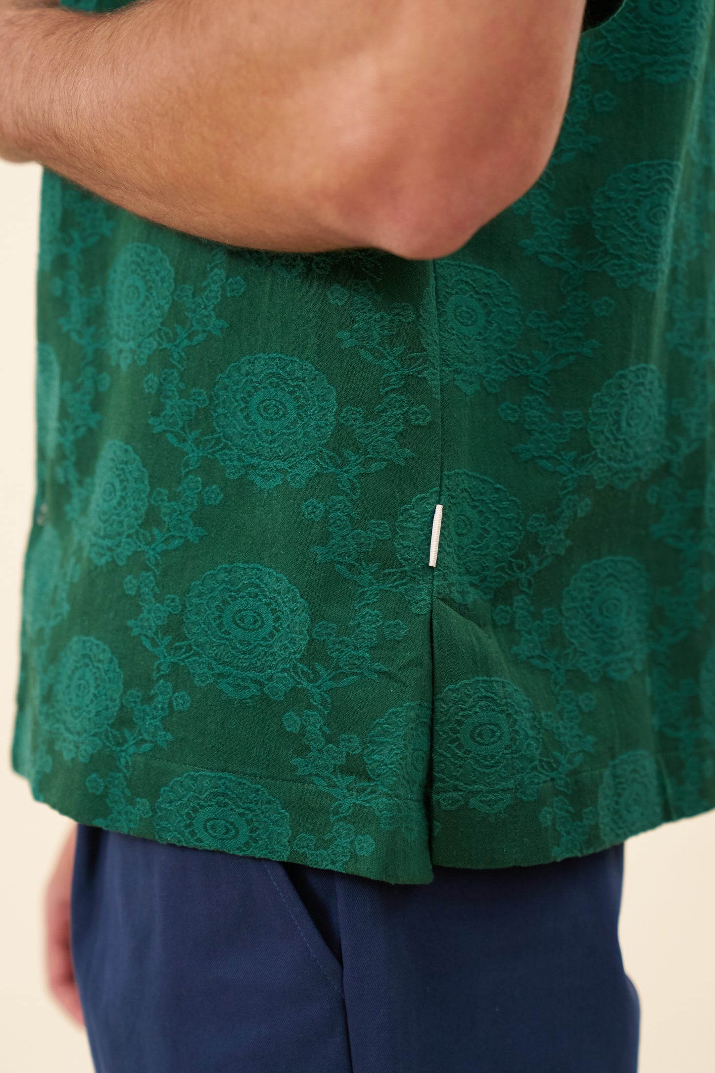 FLORA EMBROIDERED SHIRT - GREEN