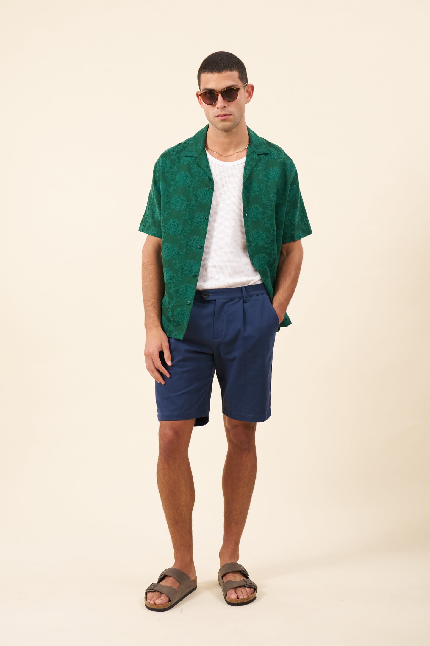 FLORA EMBROIDERED SHIRT - GREEN