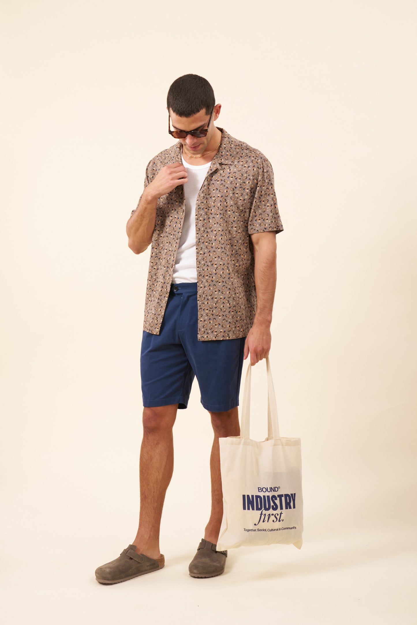 PAISLEY RAYON SHIRT - MUSHROOM