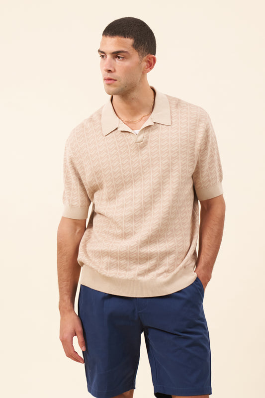 HARRIS KNIT POLO - DESERT SAND