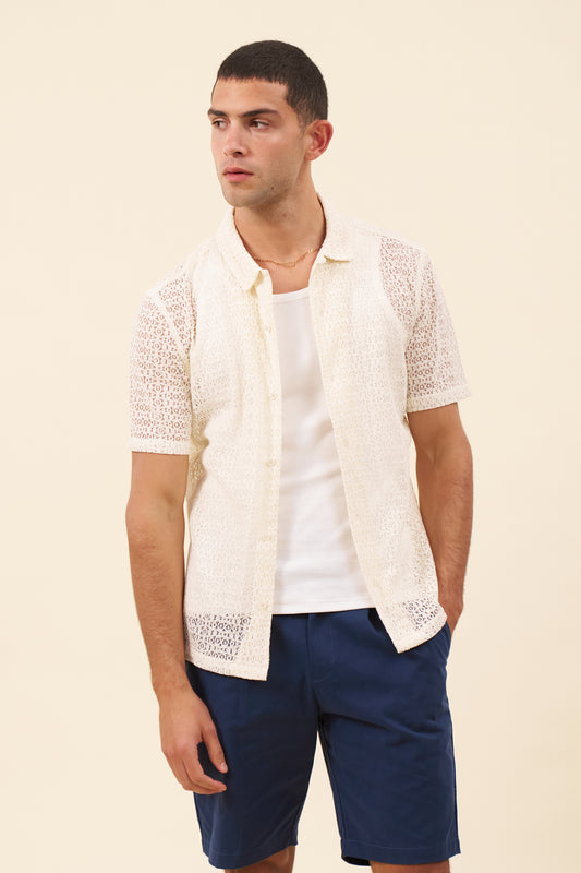 CAPRI LACE SHIRT - ECRU
