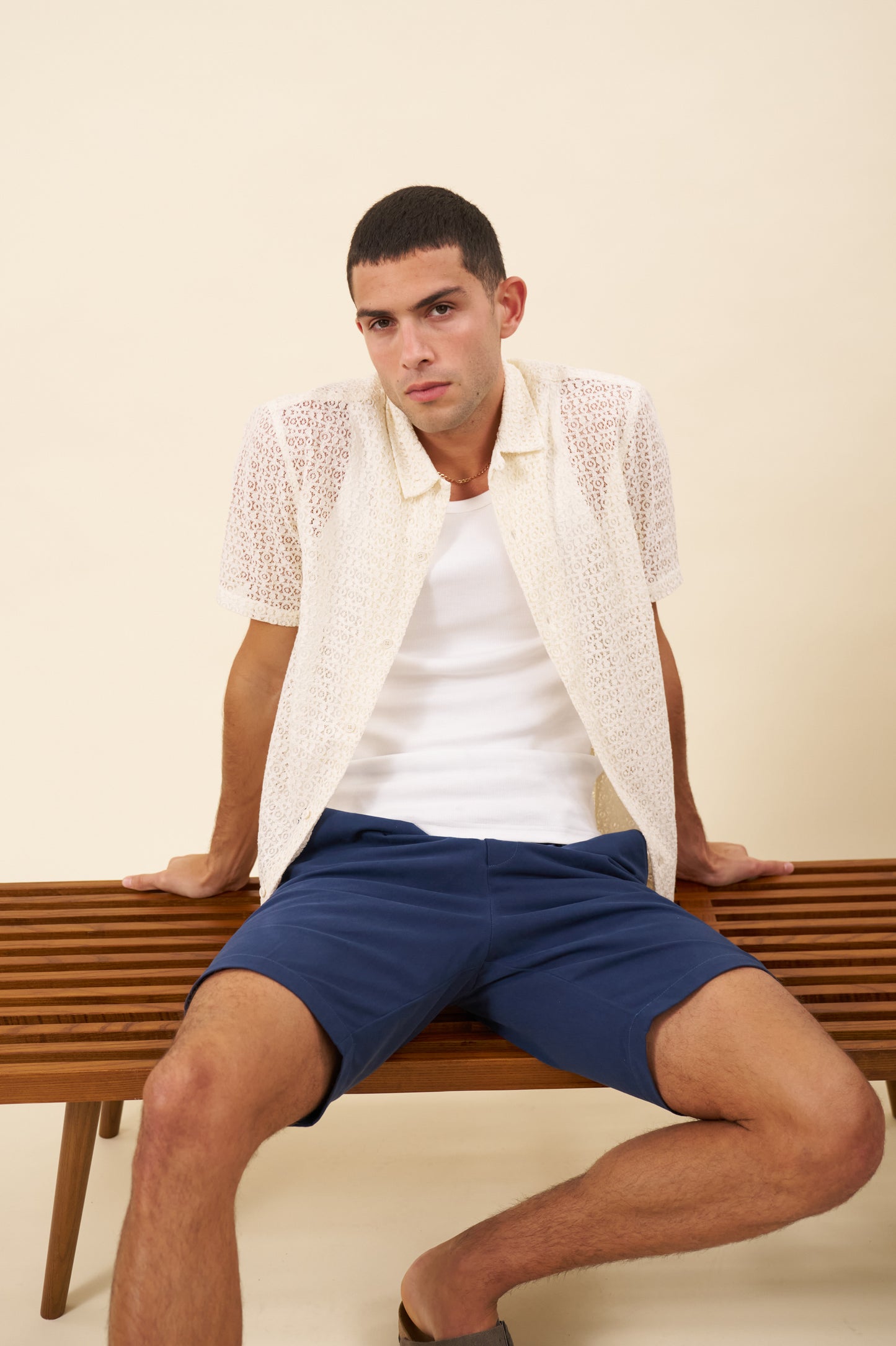 CAPRI LACE SHIRT - ECRU