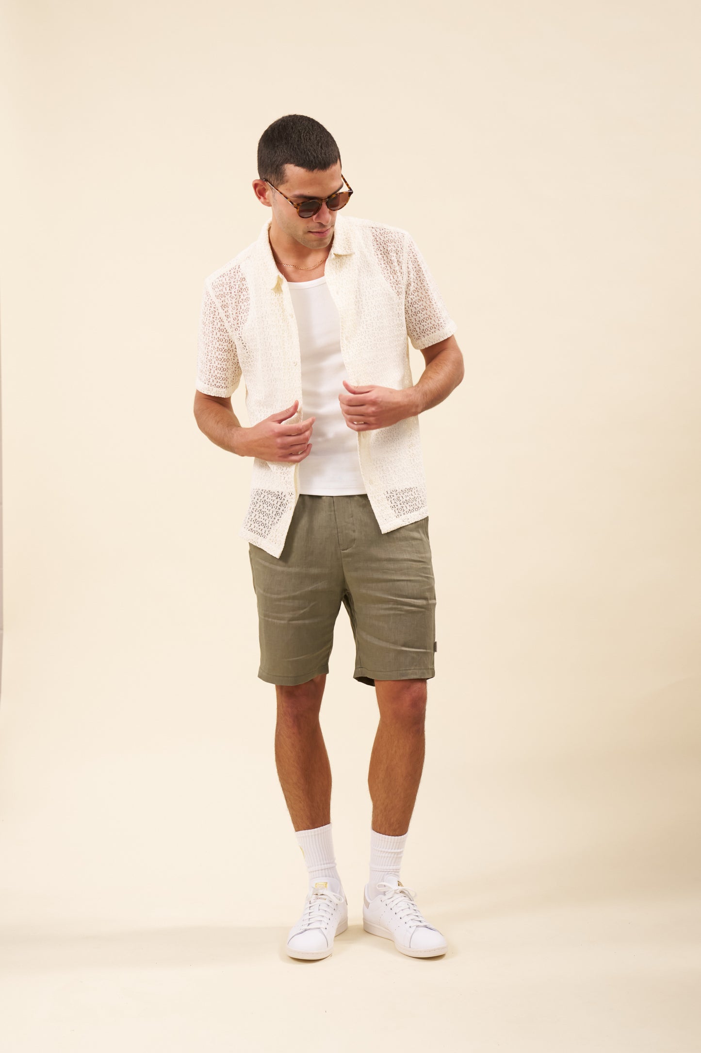CAPRI LACE SHIRT - ECRU