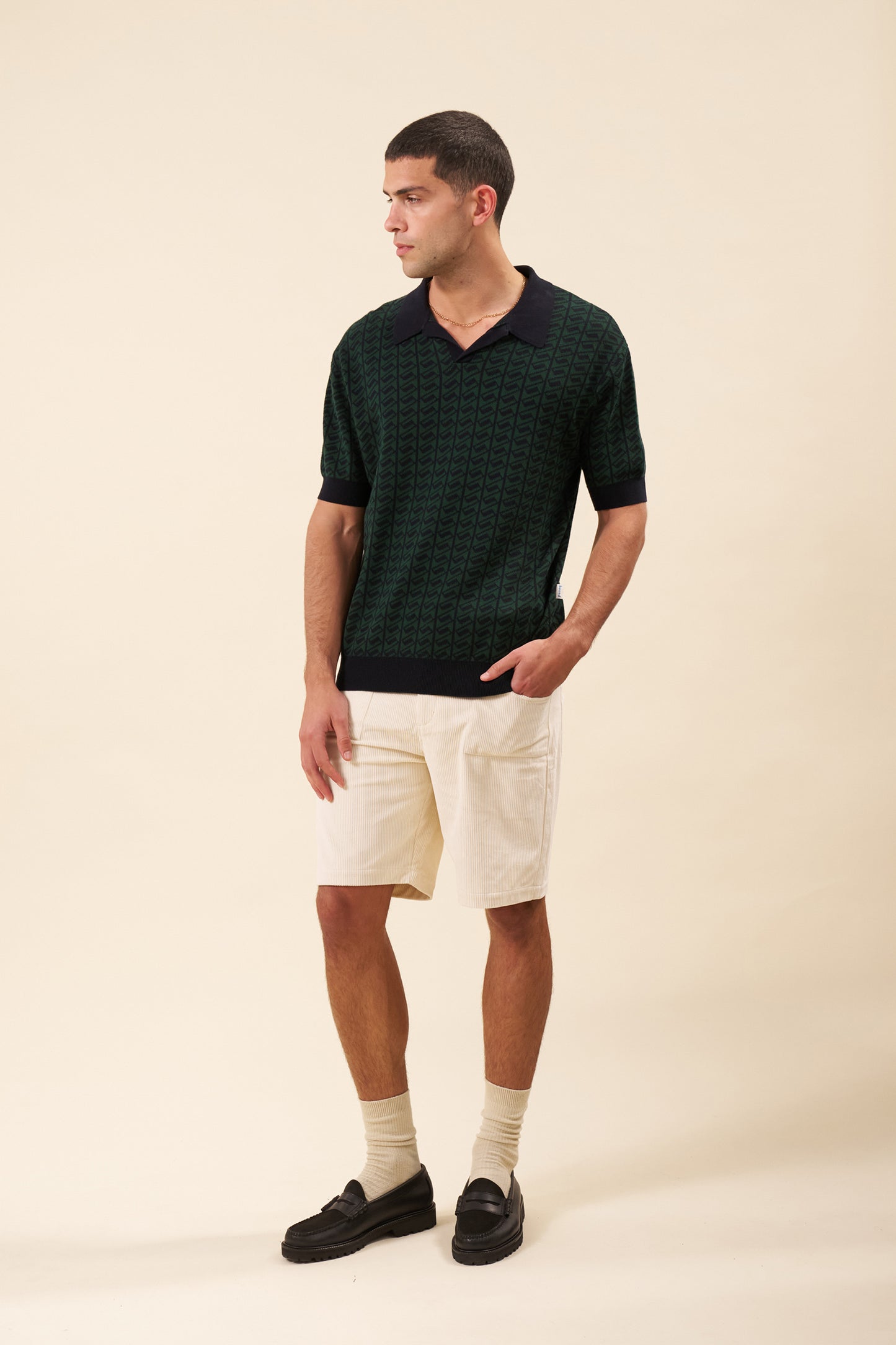 HARRIS KNIT POLO - NAVY/FOREST