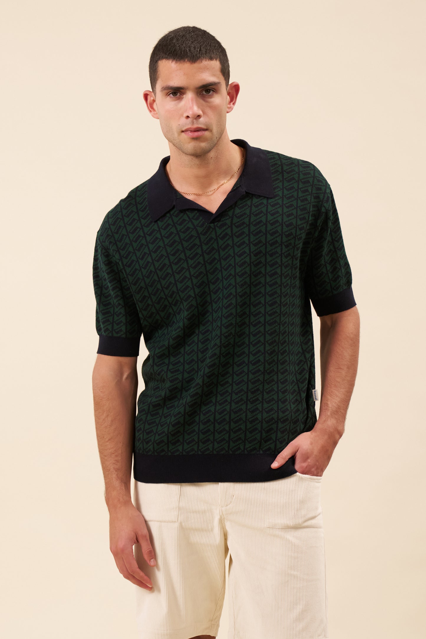 HARRIS KNIT POLO - NAVY/FOREST
