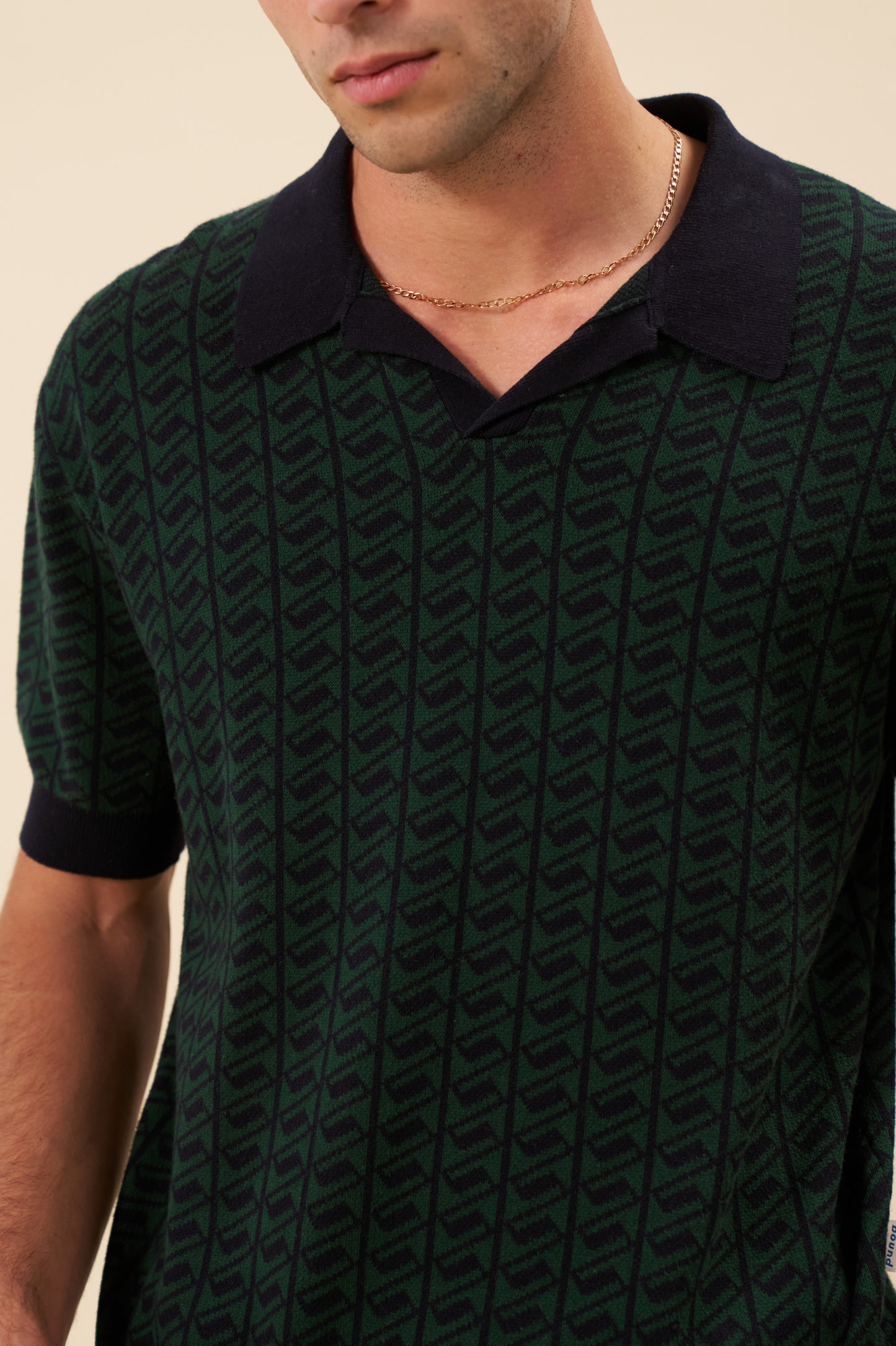 HARRIS KNIT POLO - NAVY/FOREST