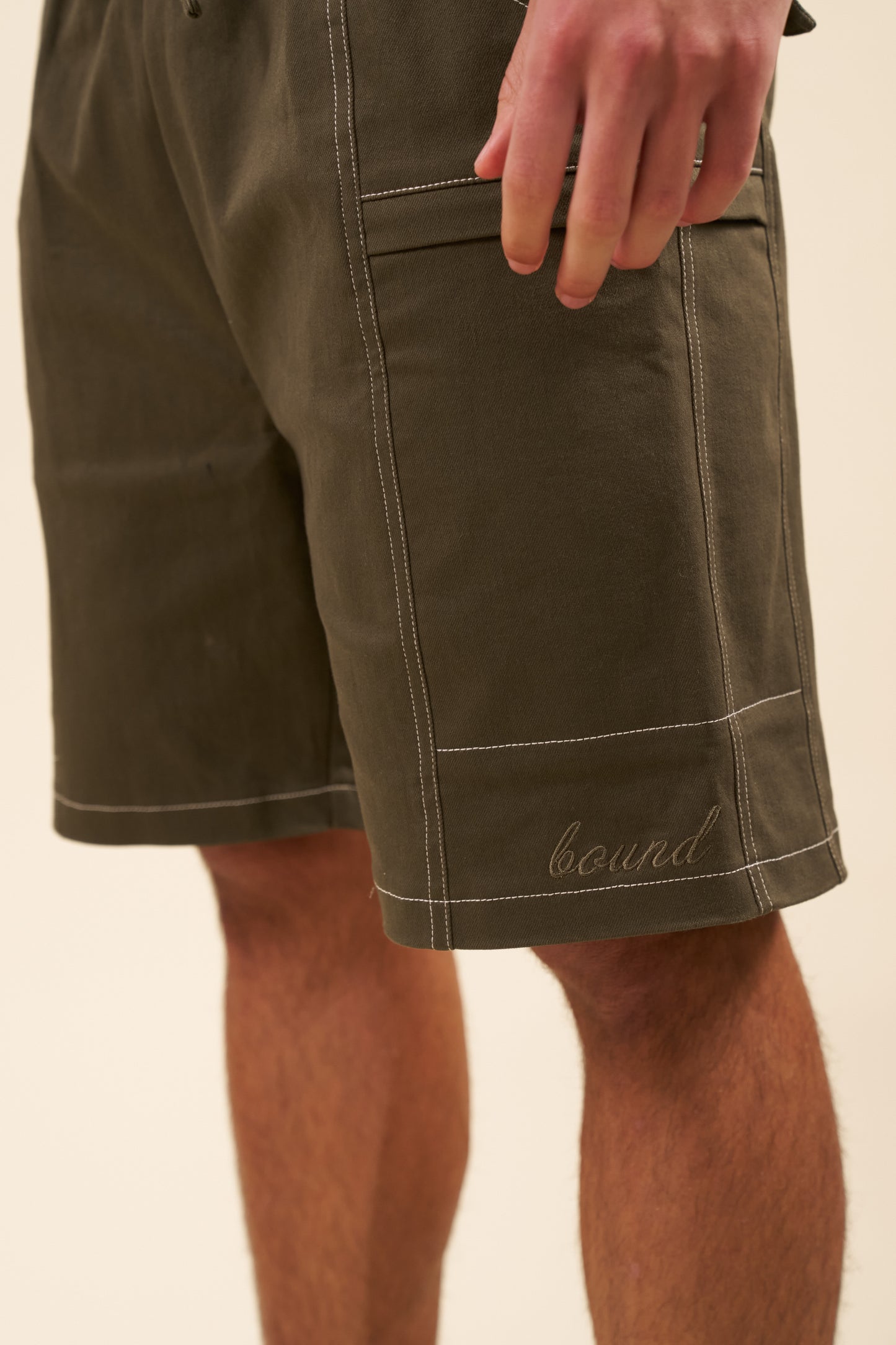 CANVAS CONTRAST SHORTS - ARMY GREEN