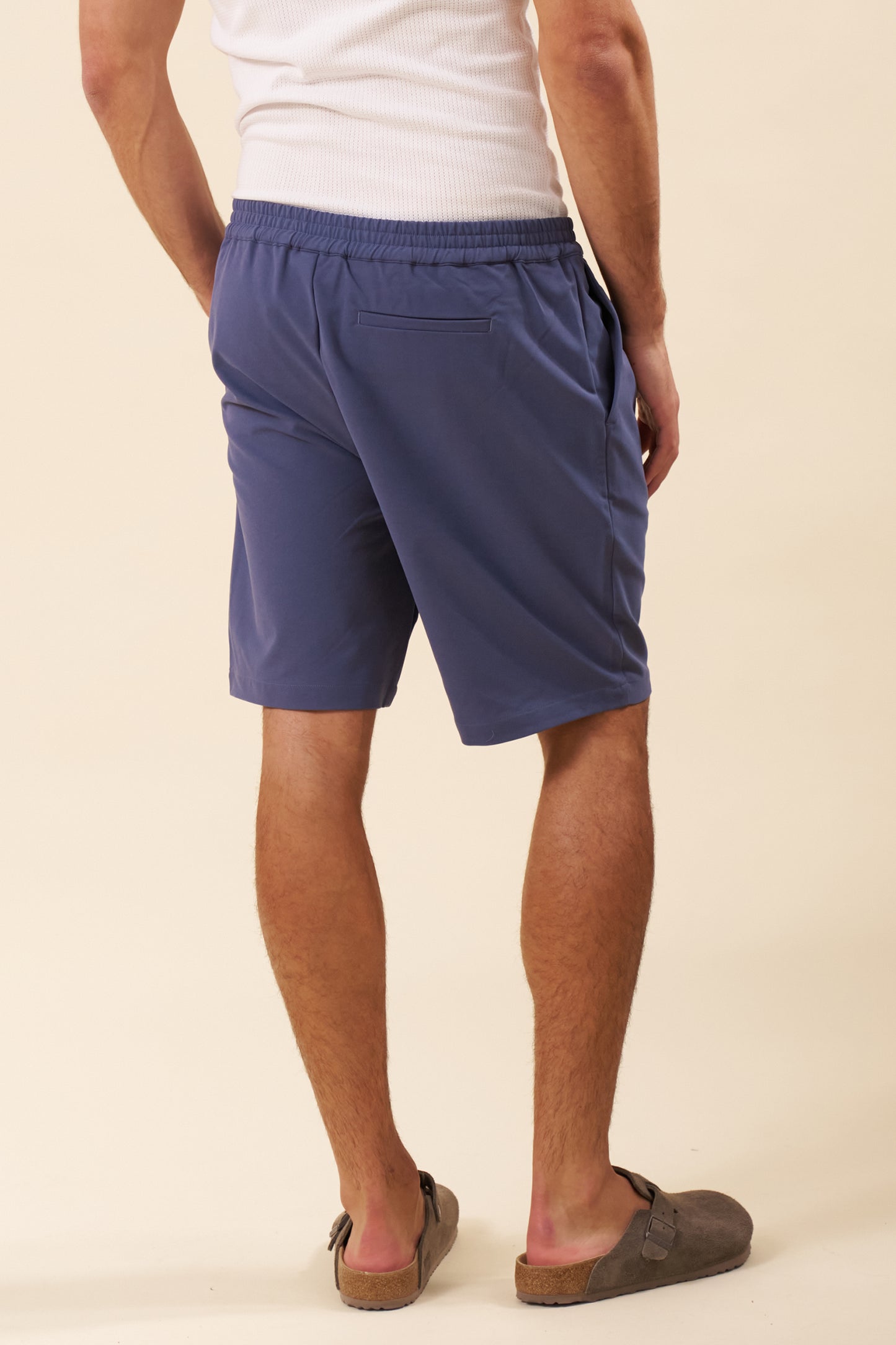 PEACHED CANVAS SHORTS - MID BLUE
