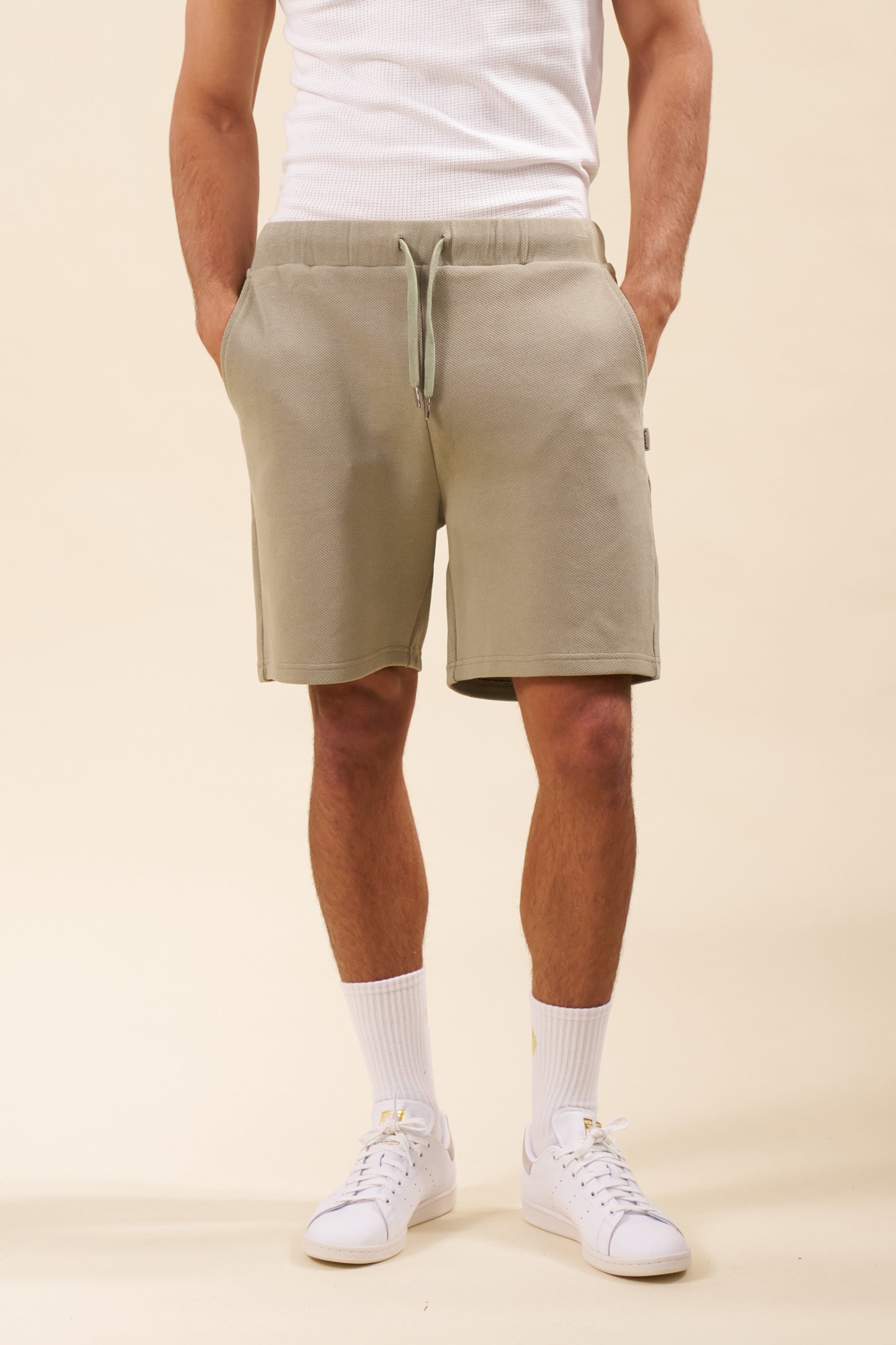 PIQUE WAFFLE SHORTS - SAGE