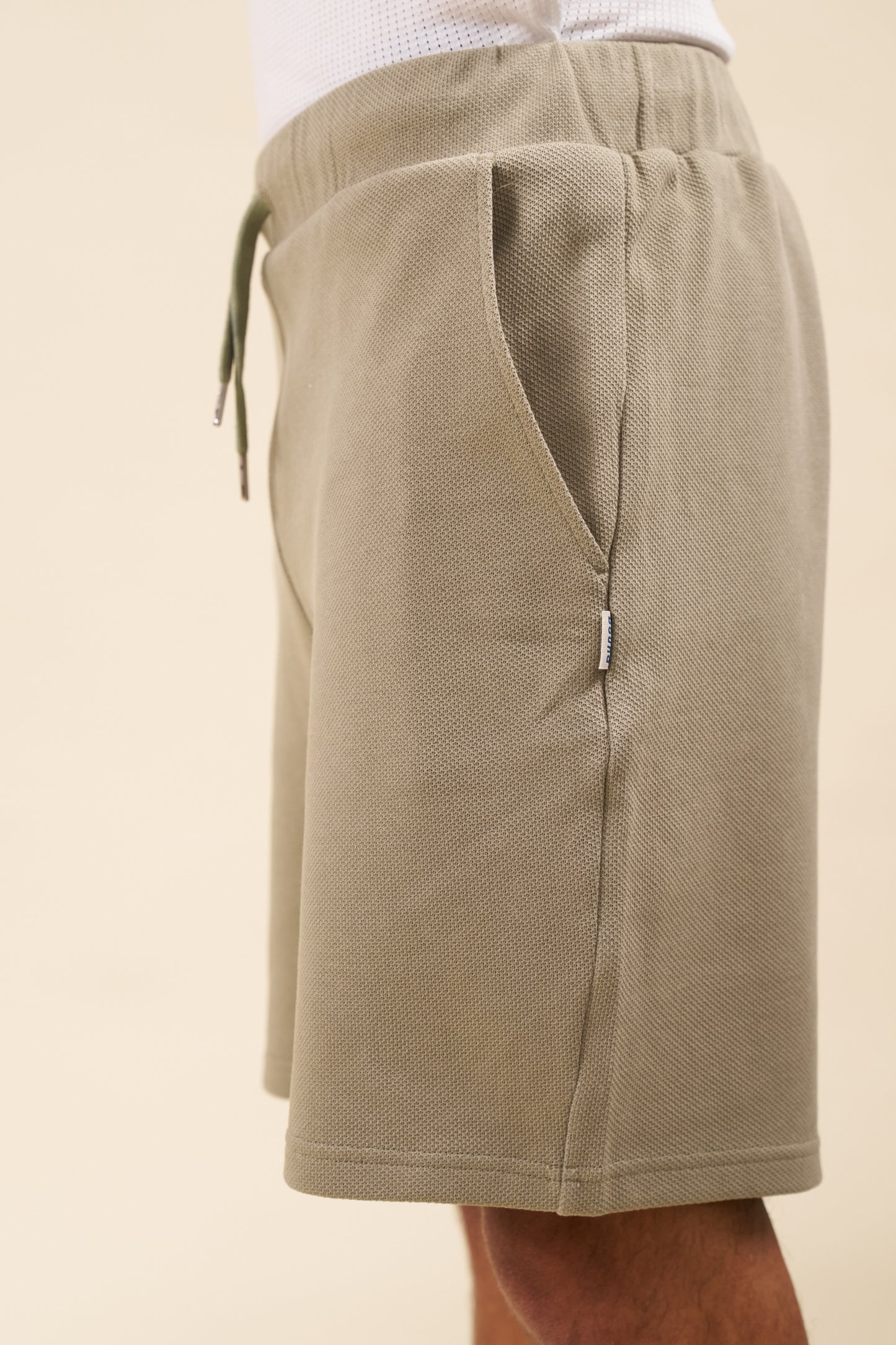PIQUE WAFFLE SHORTS - SAGE