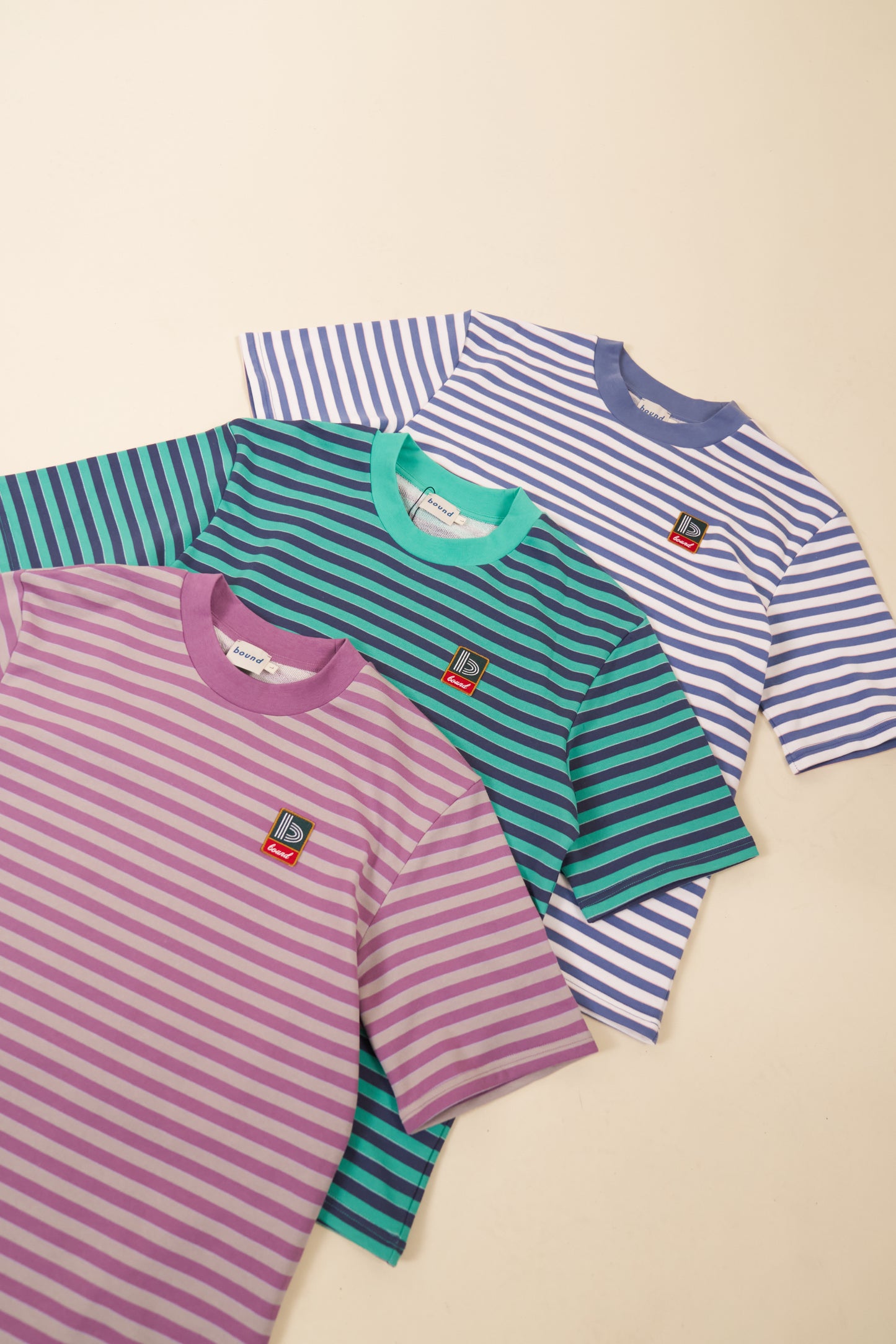 STRIPE RETRO PATCH TEE - MAUVE