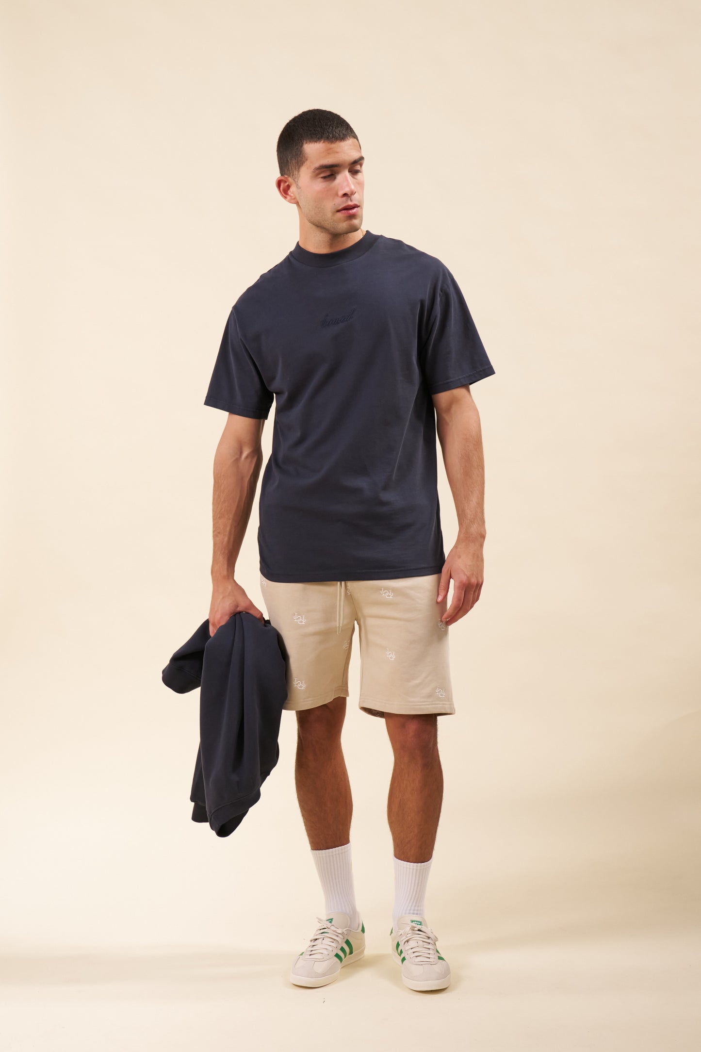 LINK EMBROIDERY SWEAT SHORTS - SAND